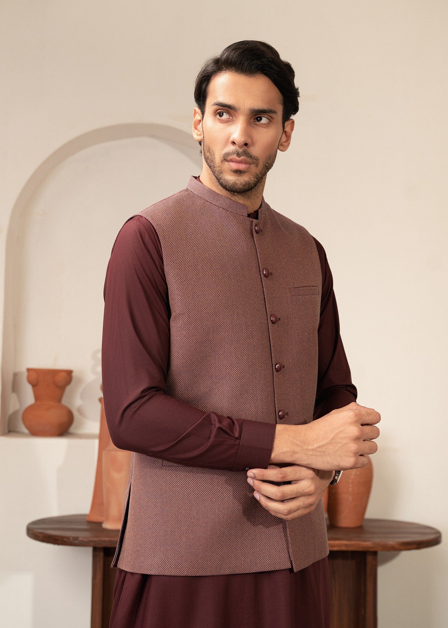 suiting Waistcoat in Pink