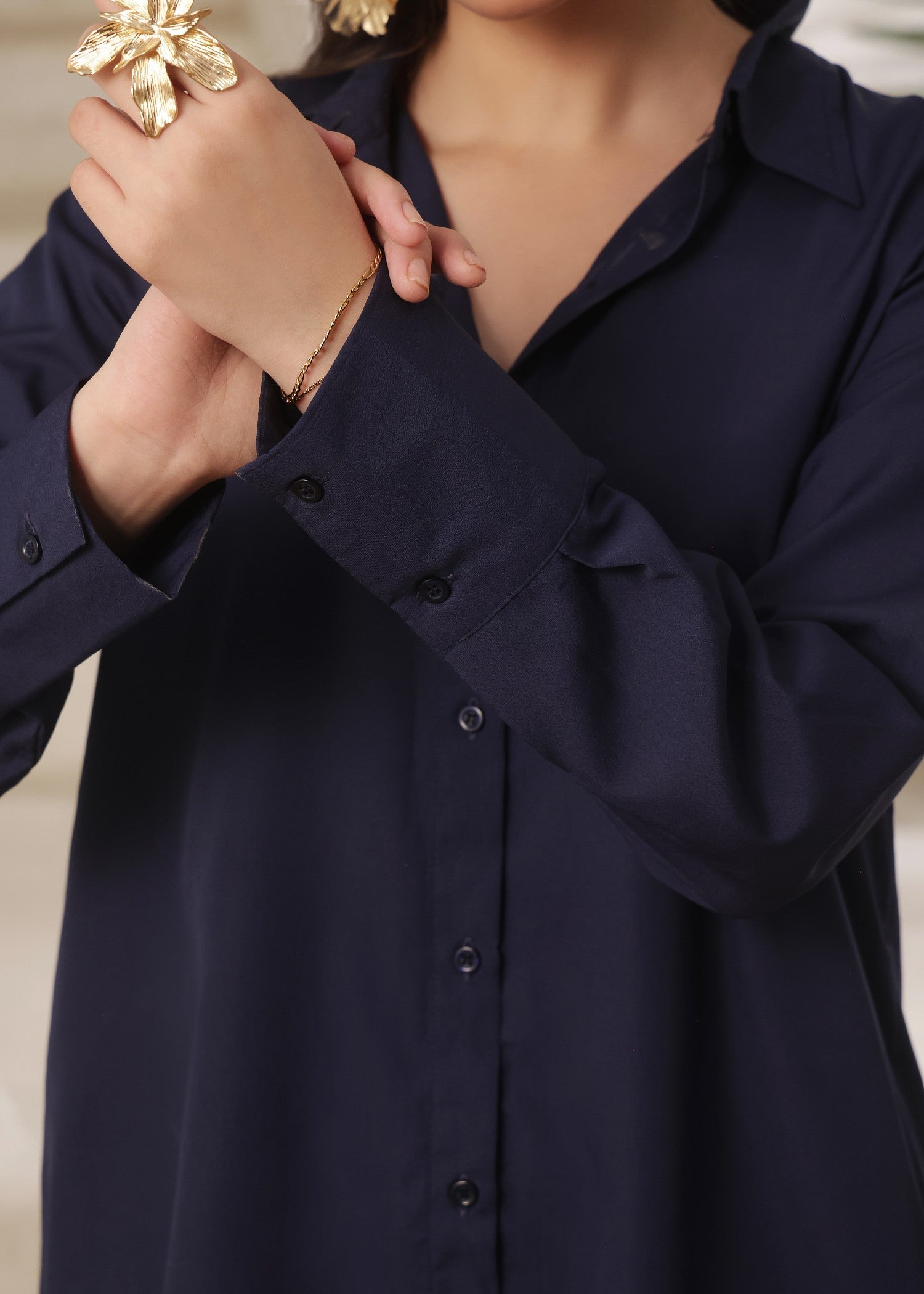 crepe Co ord Sets in Midnight blue