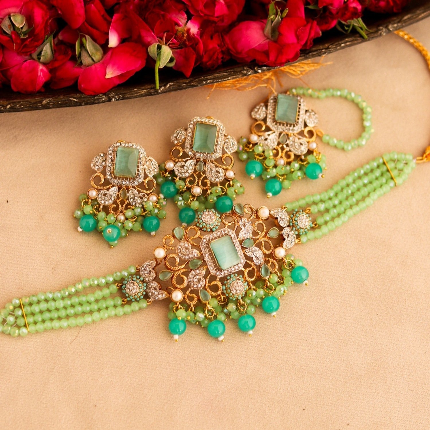 Choker in Mint green Color by - Trendy Women Choker TZC7476