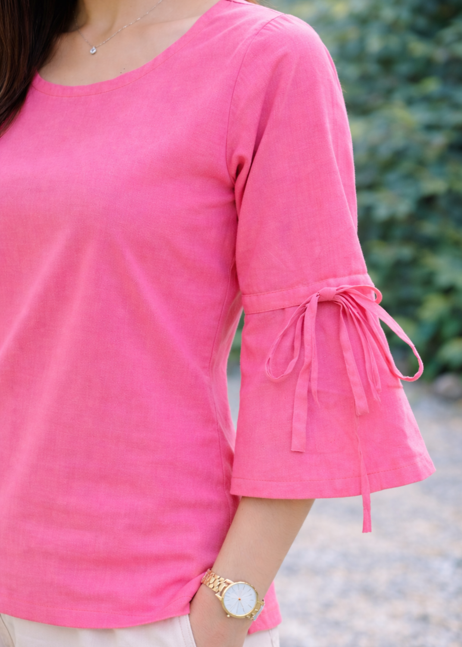 lawn Top in Bubblegum pink