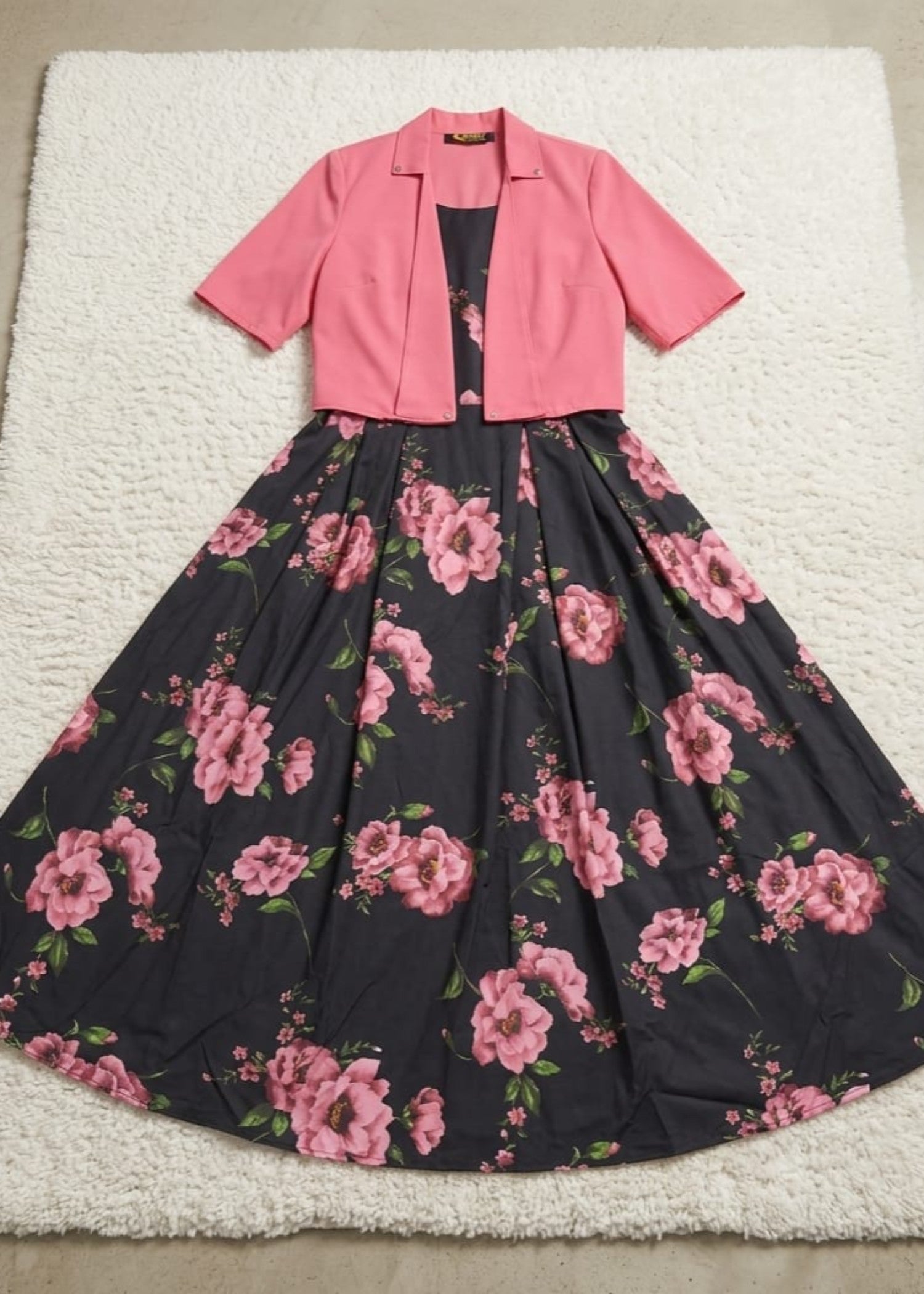 crepe georgette Frock in Pink