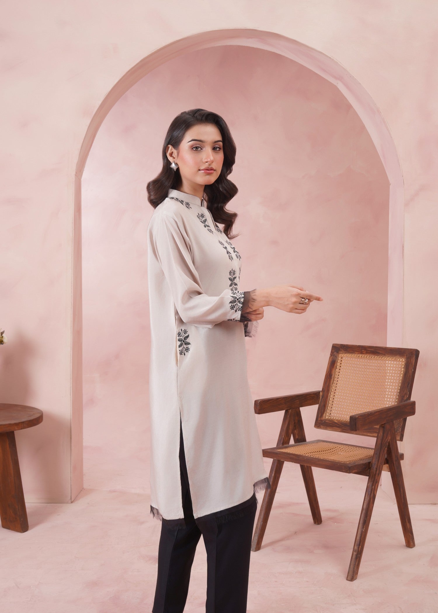 cotton silk Kurti in Cream