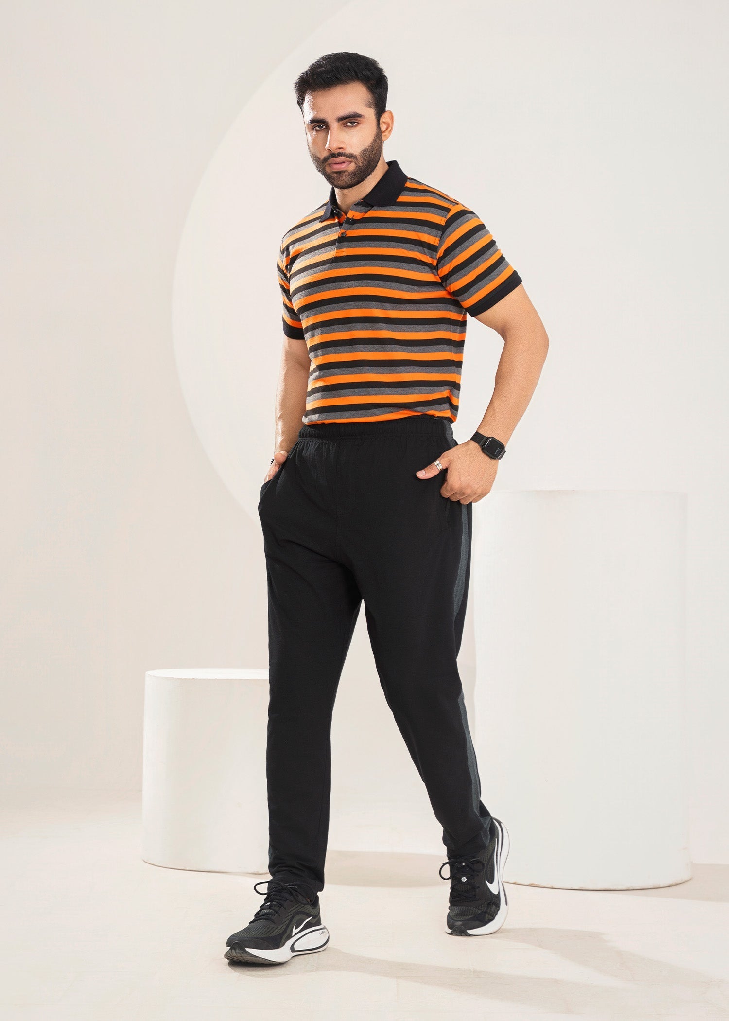 cotton Polo Shirt in Orange