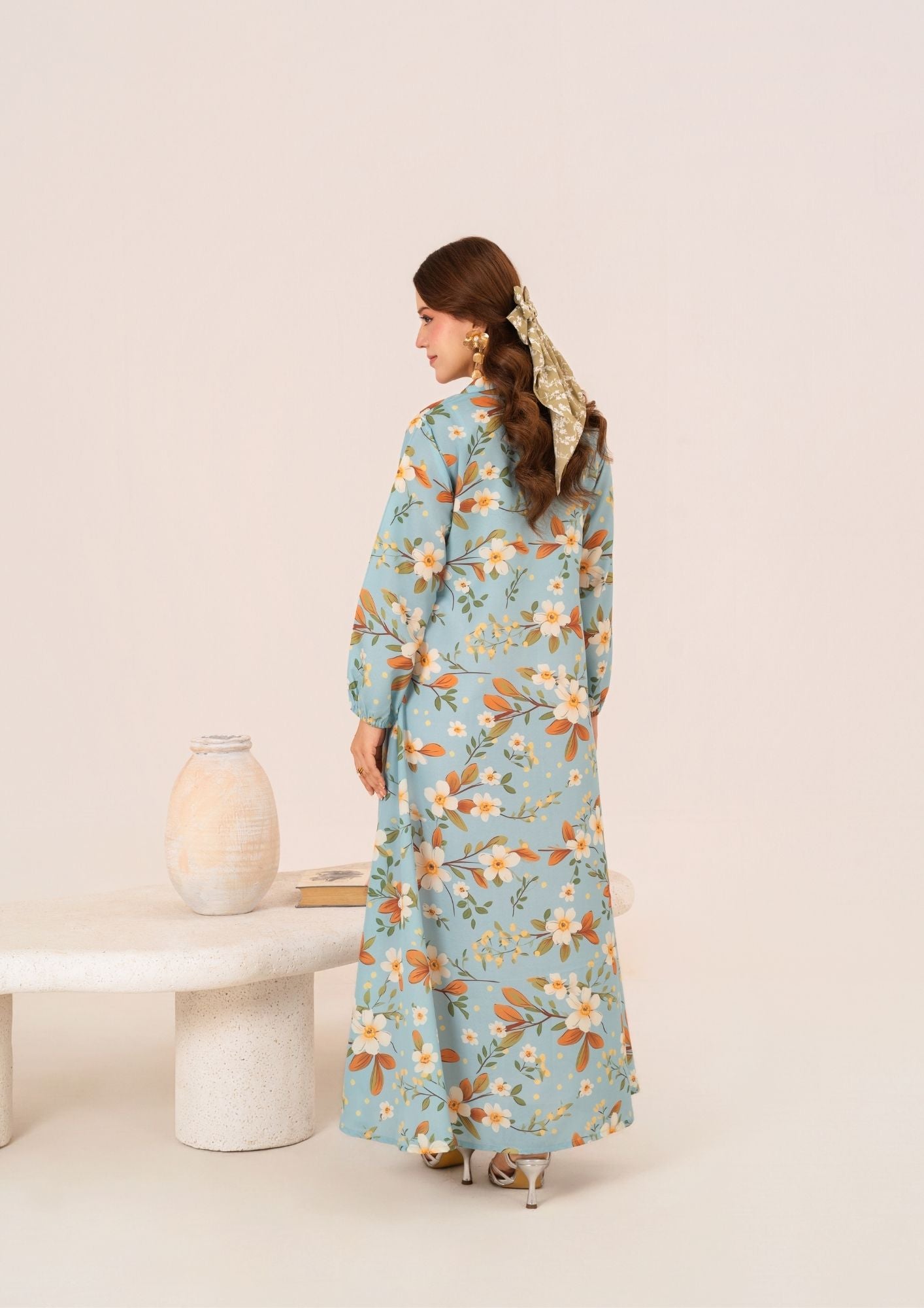 swiss cotton Pishwas in Ice blue