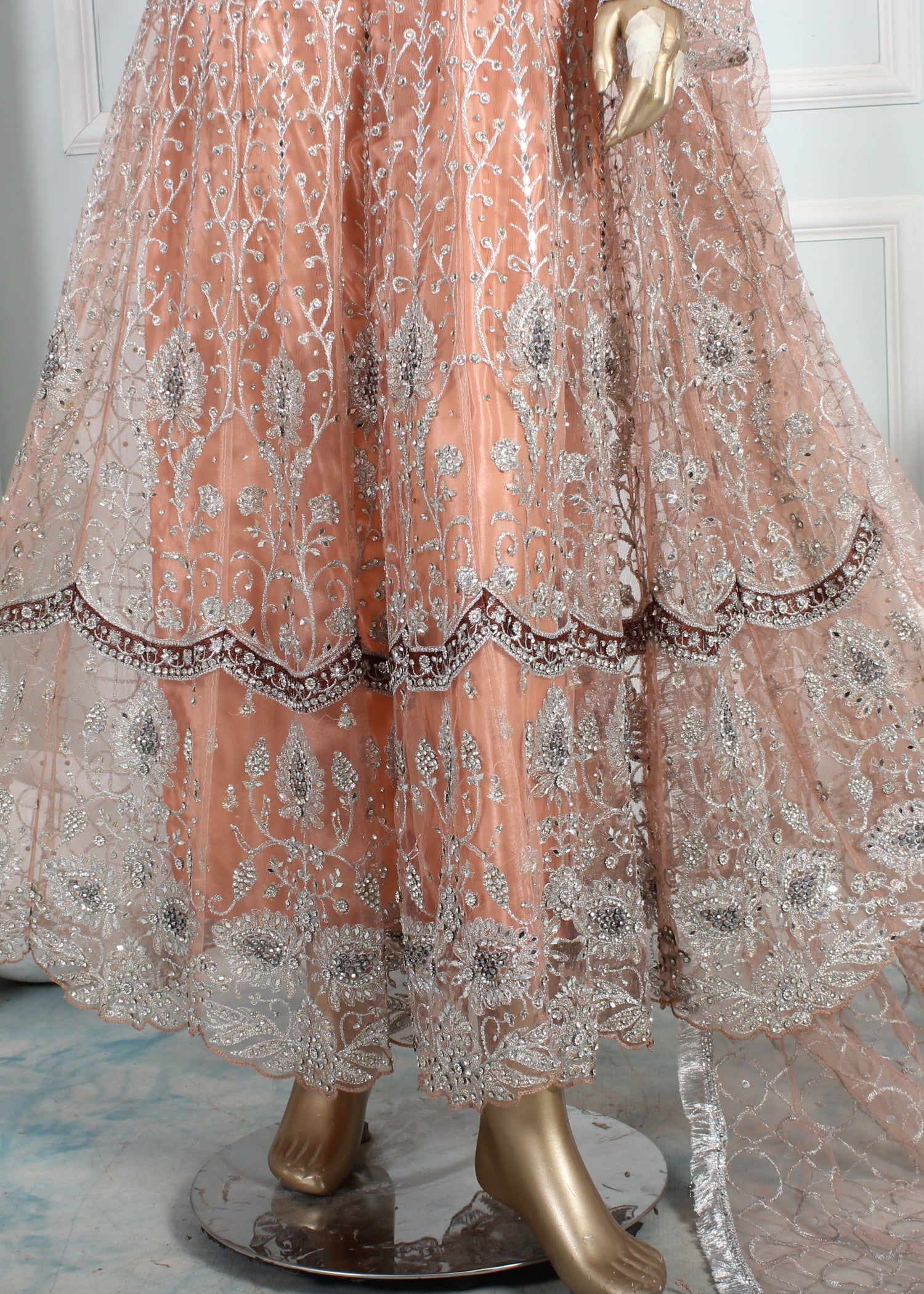net Maxi in Peach pink