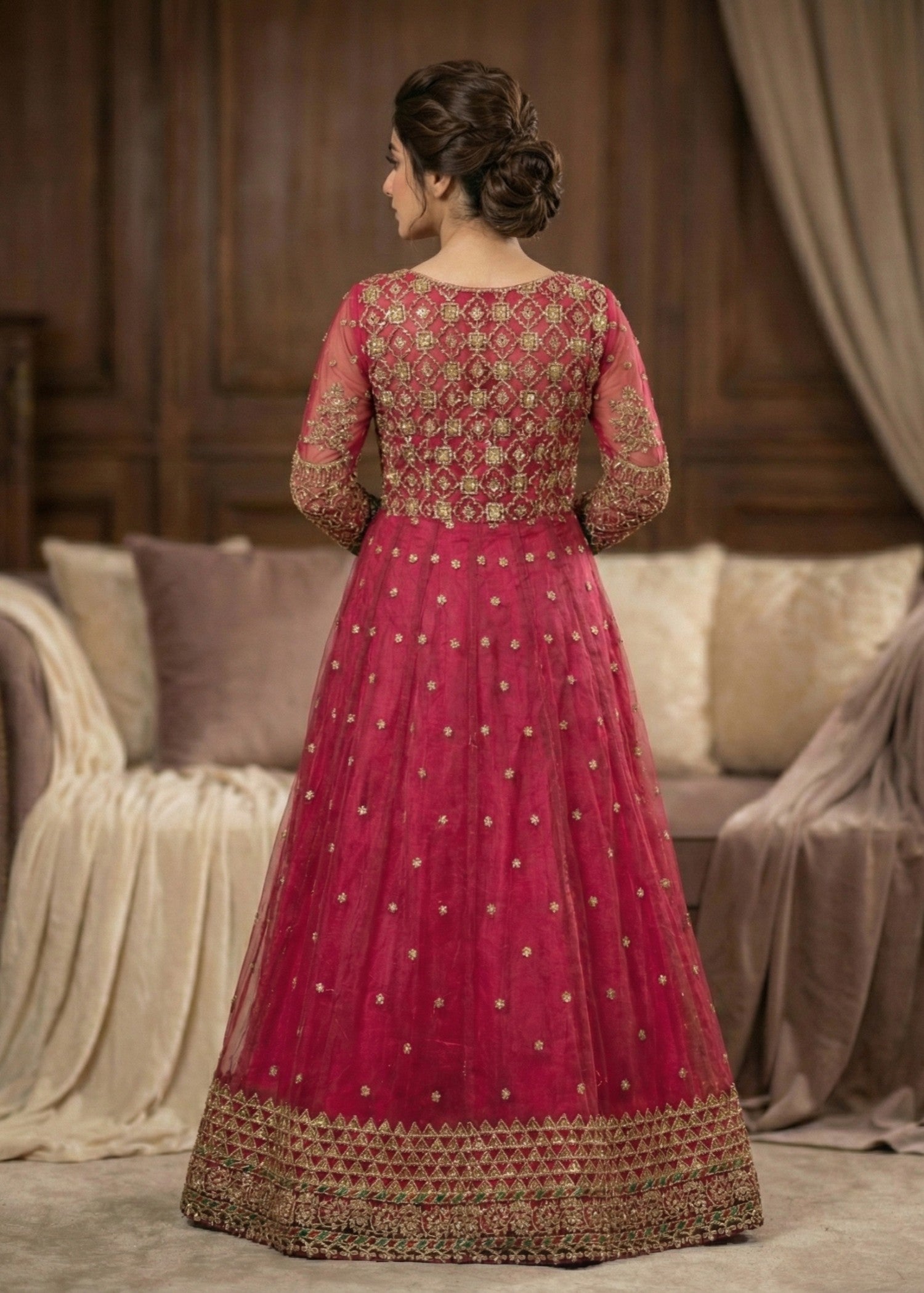 organza Maxi in Hot pink