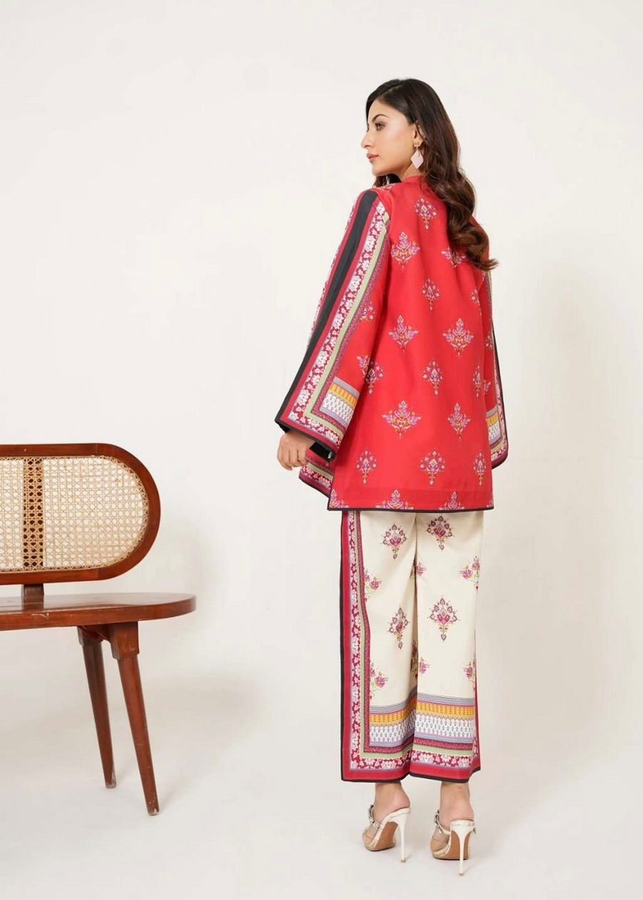poly lawn Co Ord Sets in Red