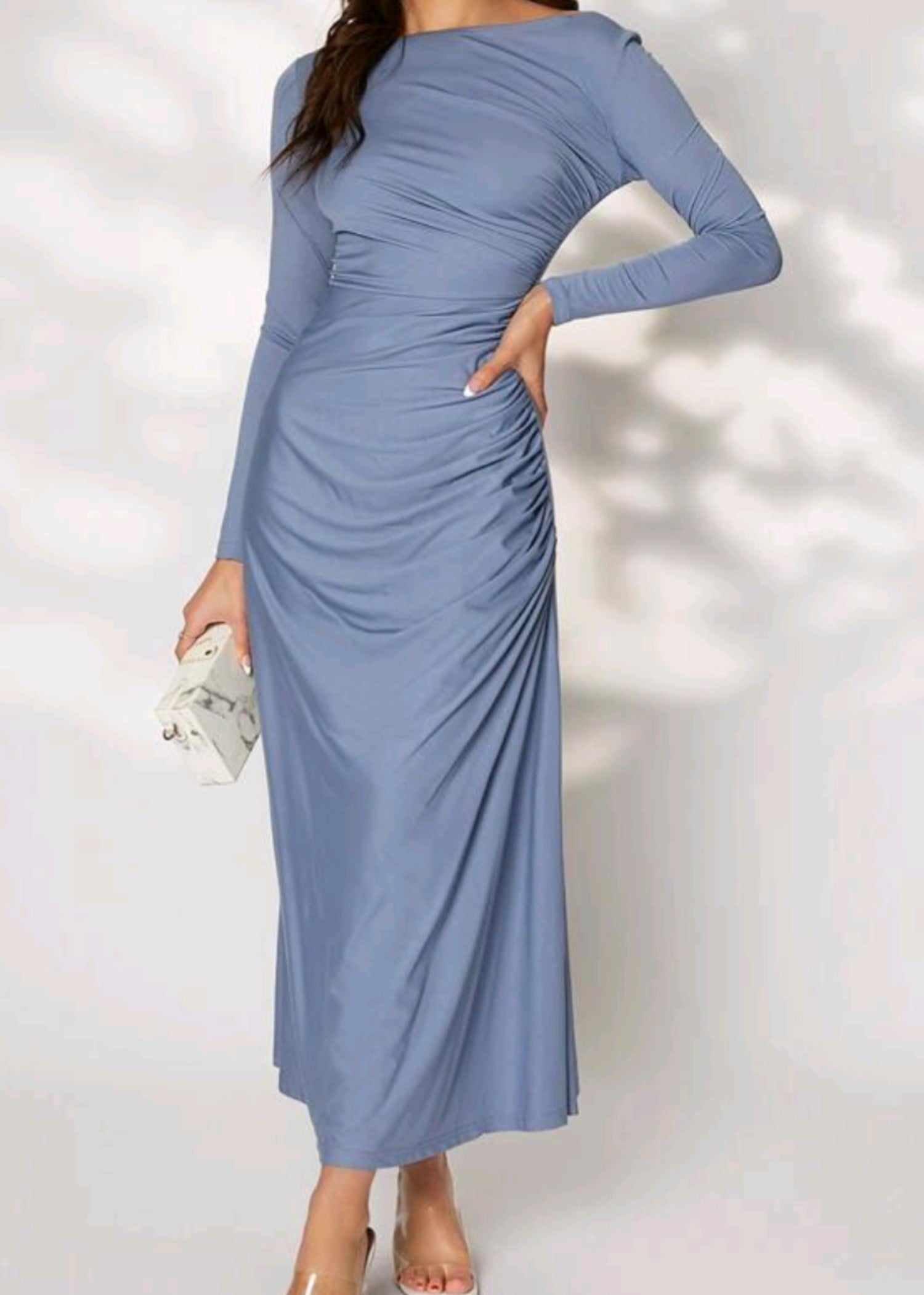 polyester Dress in Ice blue