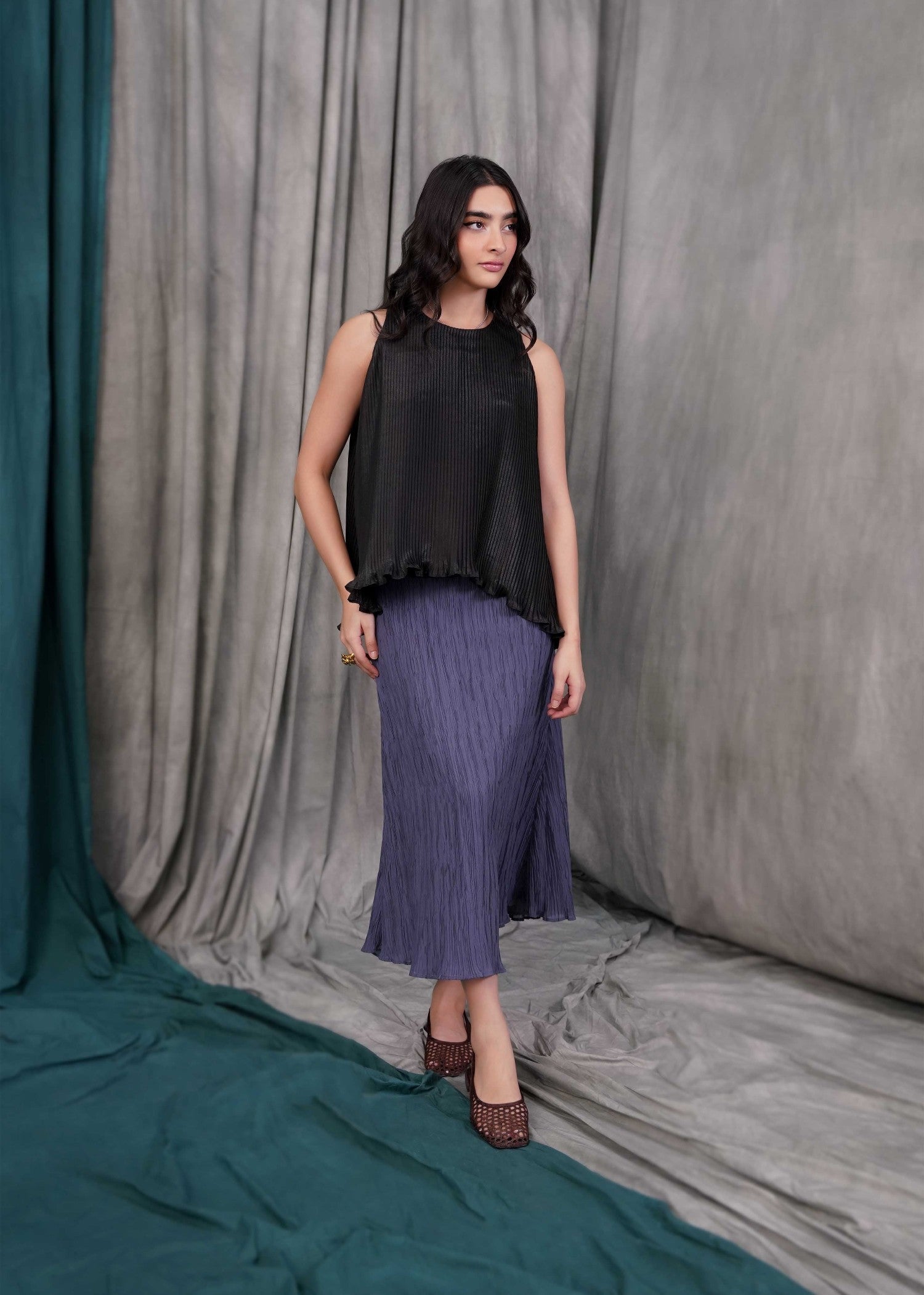 polycotton Top in Black