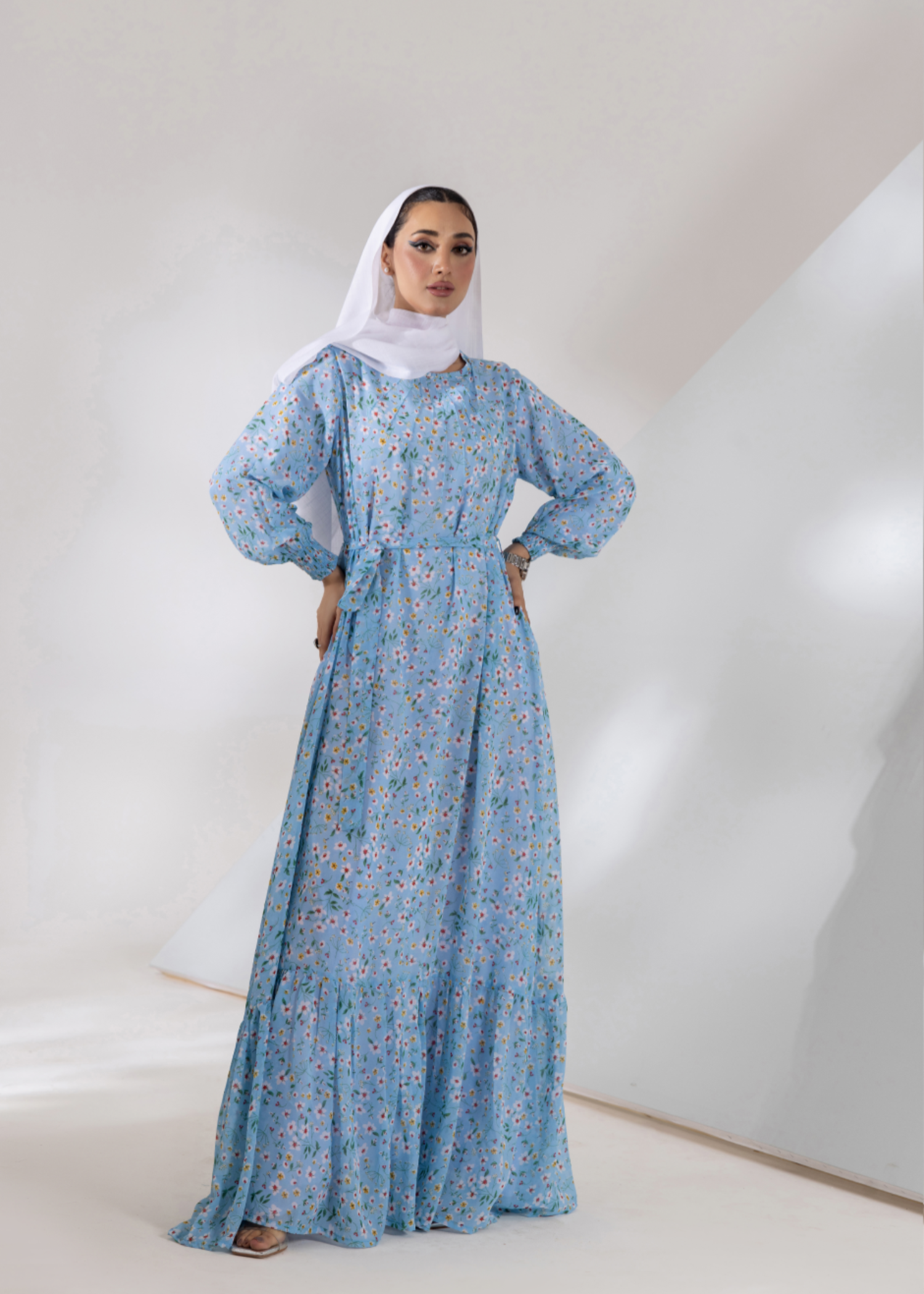 chiffon Maxi in Light blue