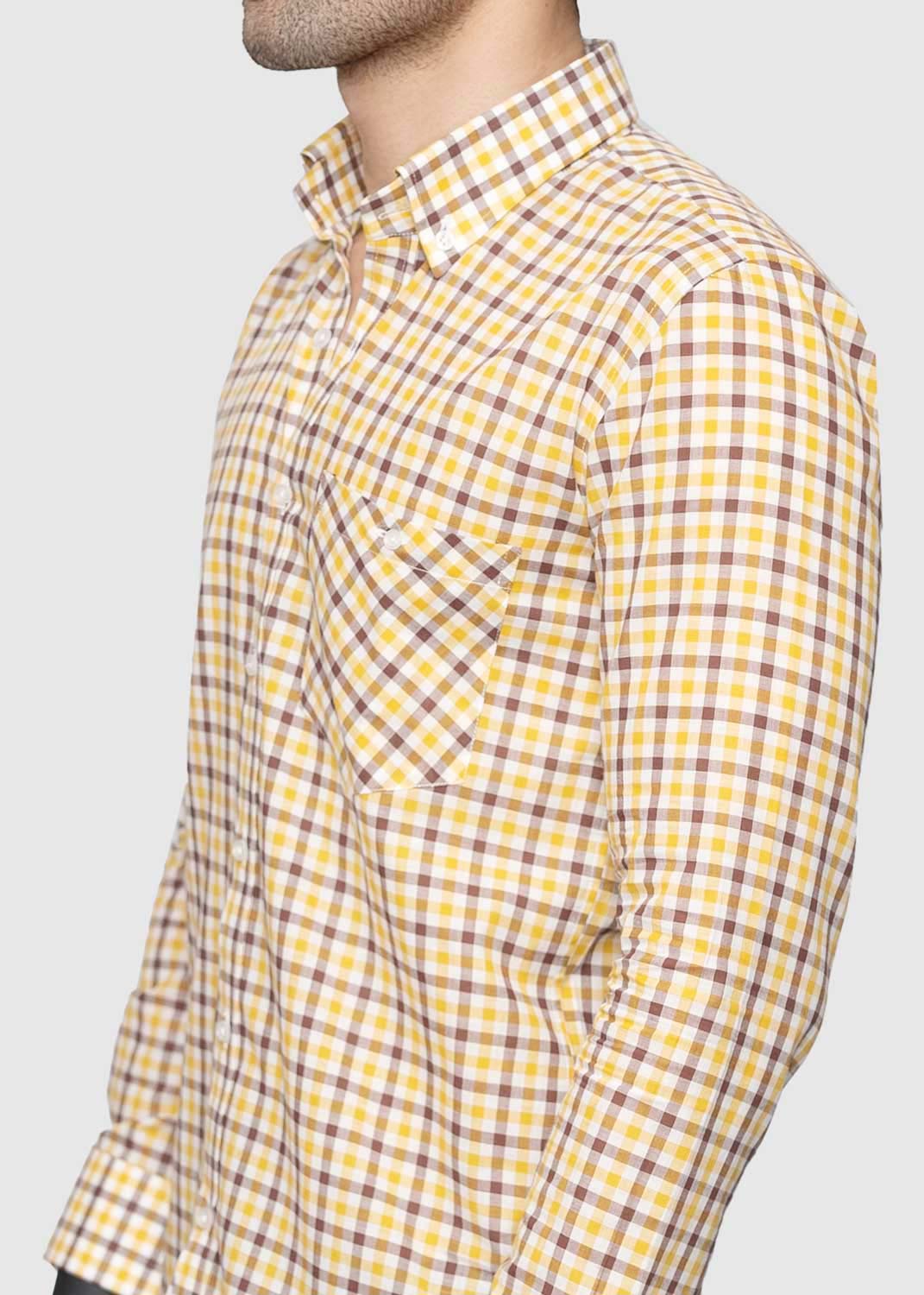 cotton Casual Shirt in Mustard