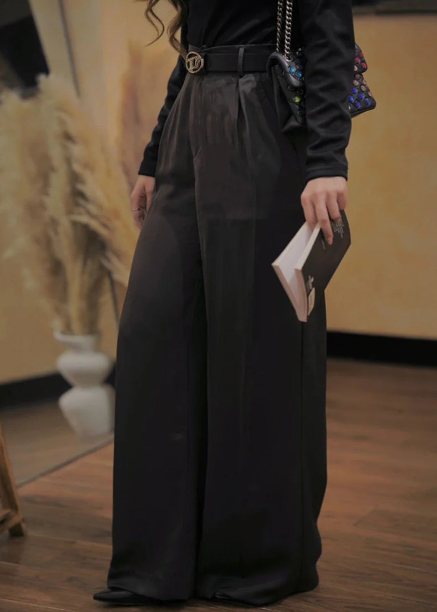 georgette Pants in Dark grey