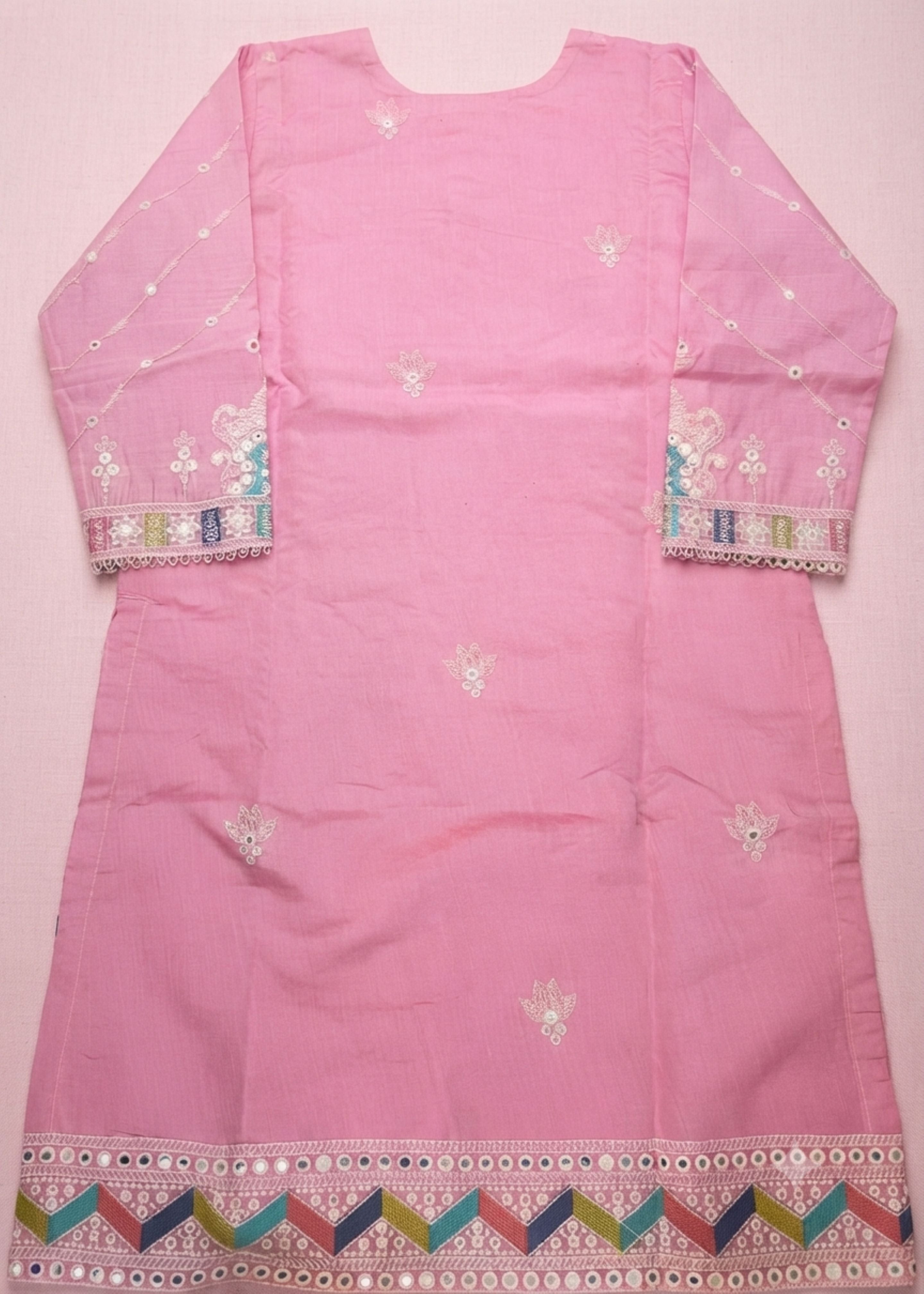 polycotton Kurta Set in Pink