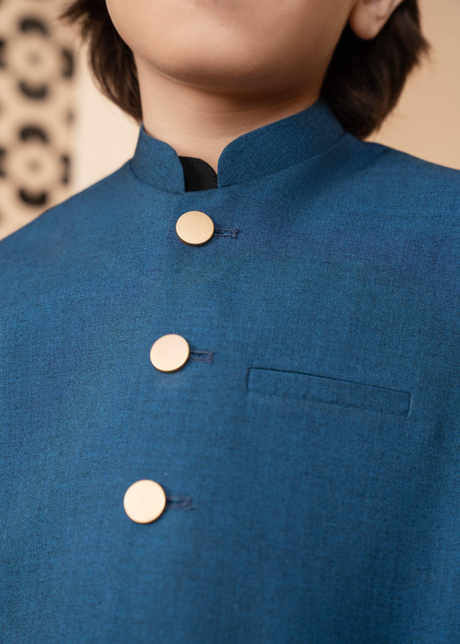 suiting Waistcoat in Teal, black