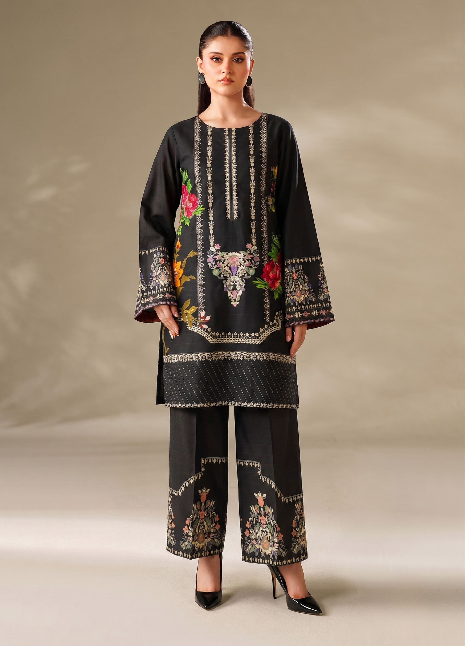 poly grip silk Co Ord Sets in Black