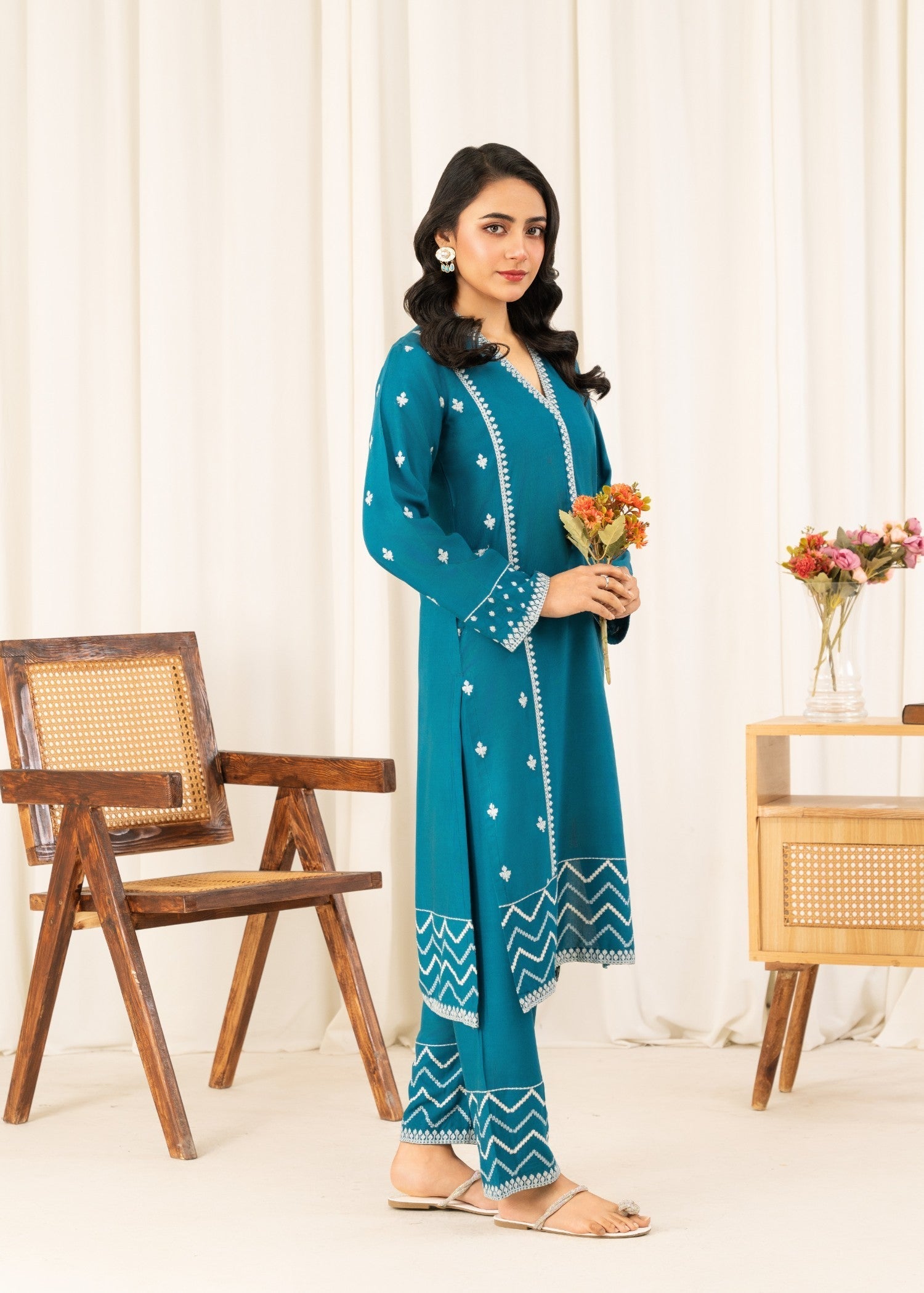 cotton viscose Co Ord Sets in Teal