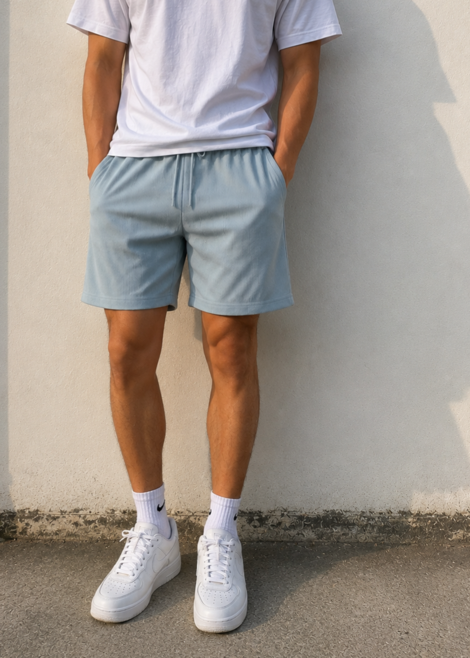 terry Shorts in Ice blue