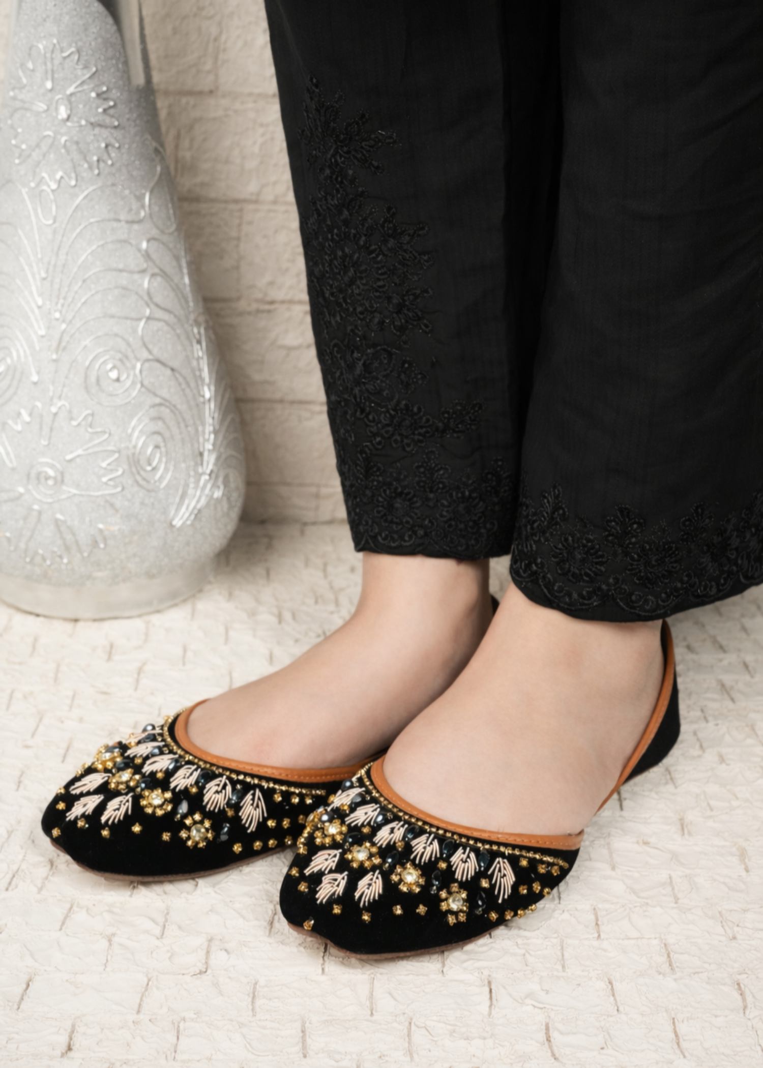 Khussa in Black by - High Quality Women Khussa RFH8459