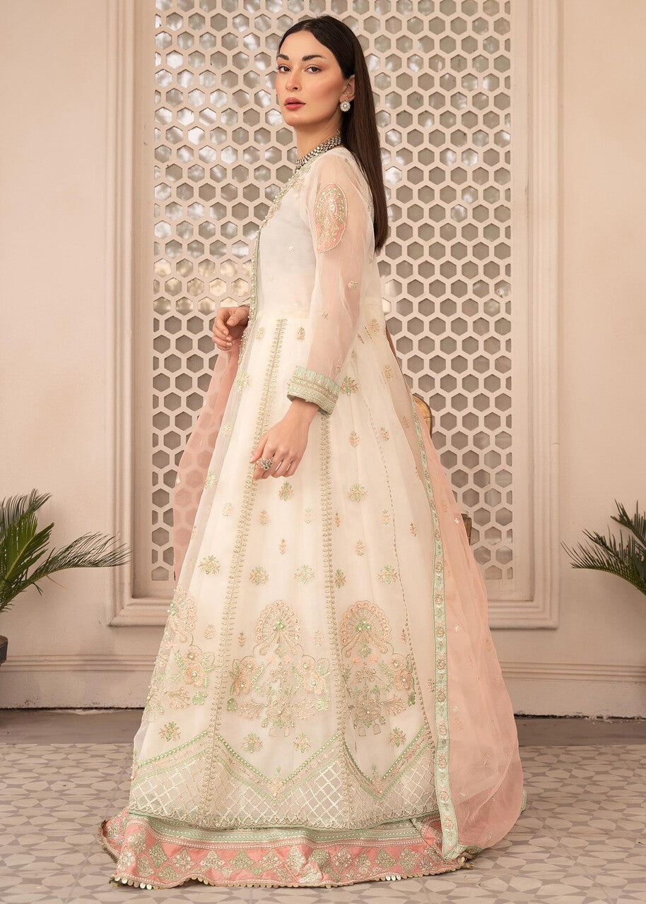 organza Angrakha in Off-white
