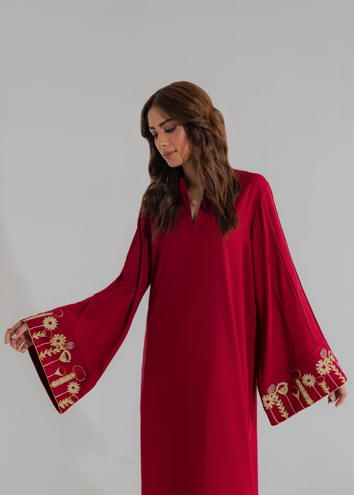 georgette Co ord Sets in Cherry red