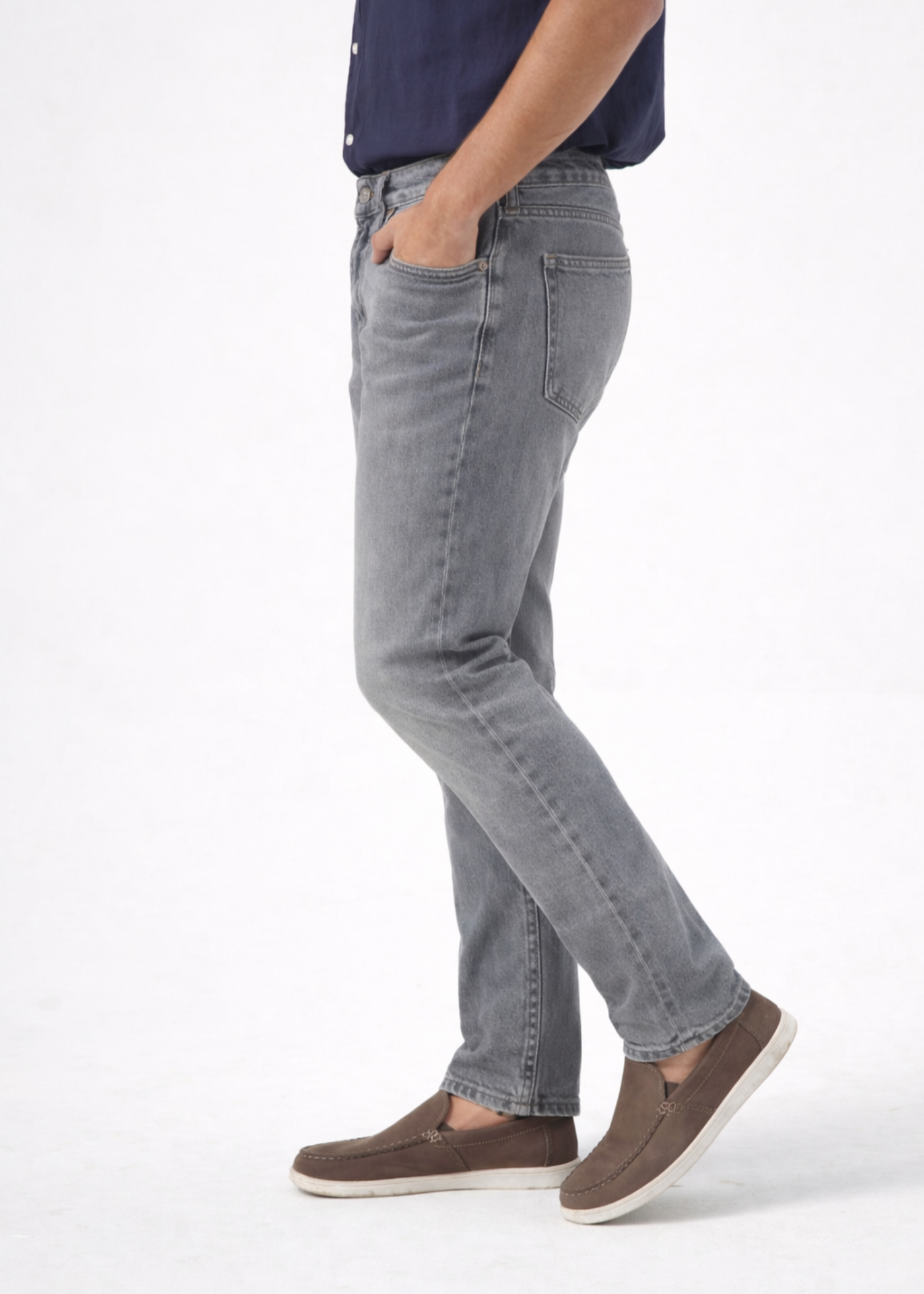 cotton Jeans in Grey