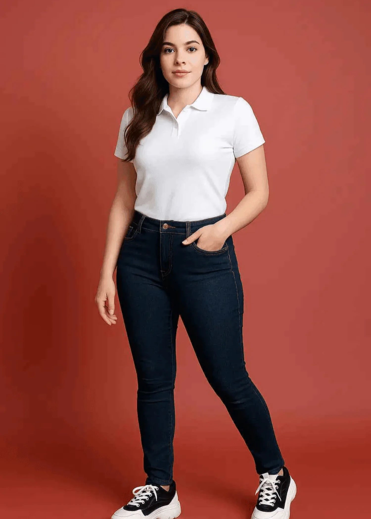 cotton Jeans in Navy blue