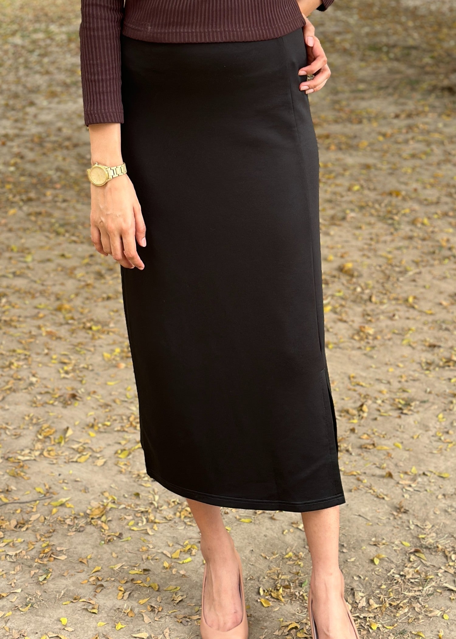 polyester Skirt in Black