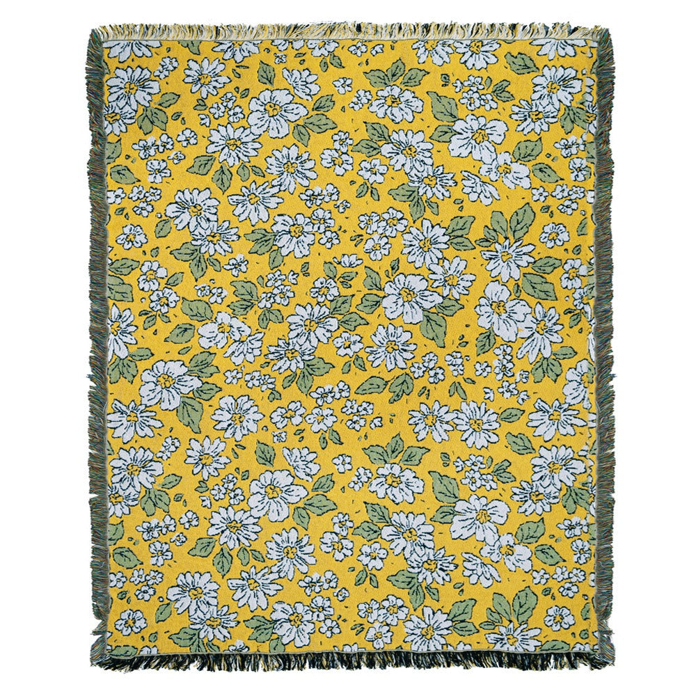 Vintage Floral Jacquard Throw Blanket for Versatile Comfort