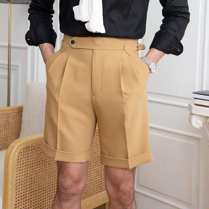 Summer Pirate Shorts Paris Buckle Waist Casual Pants Thin