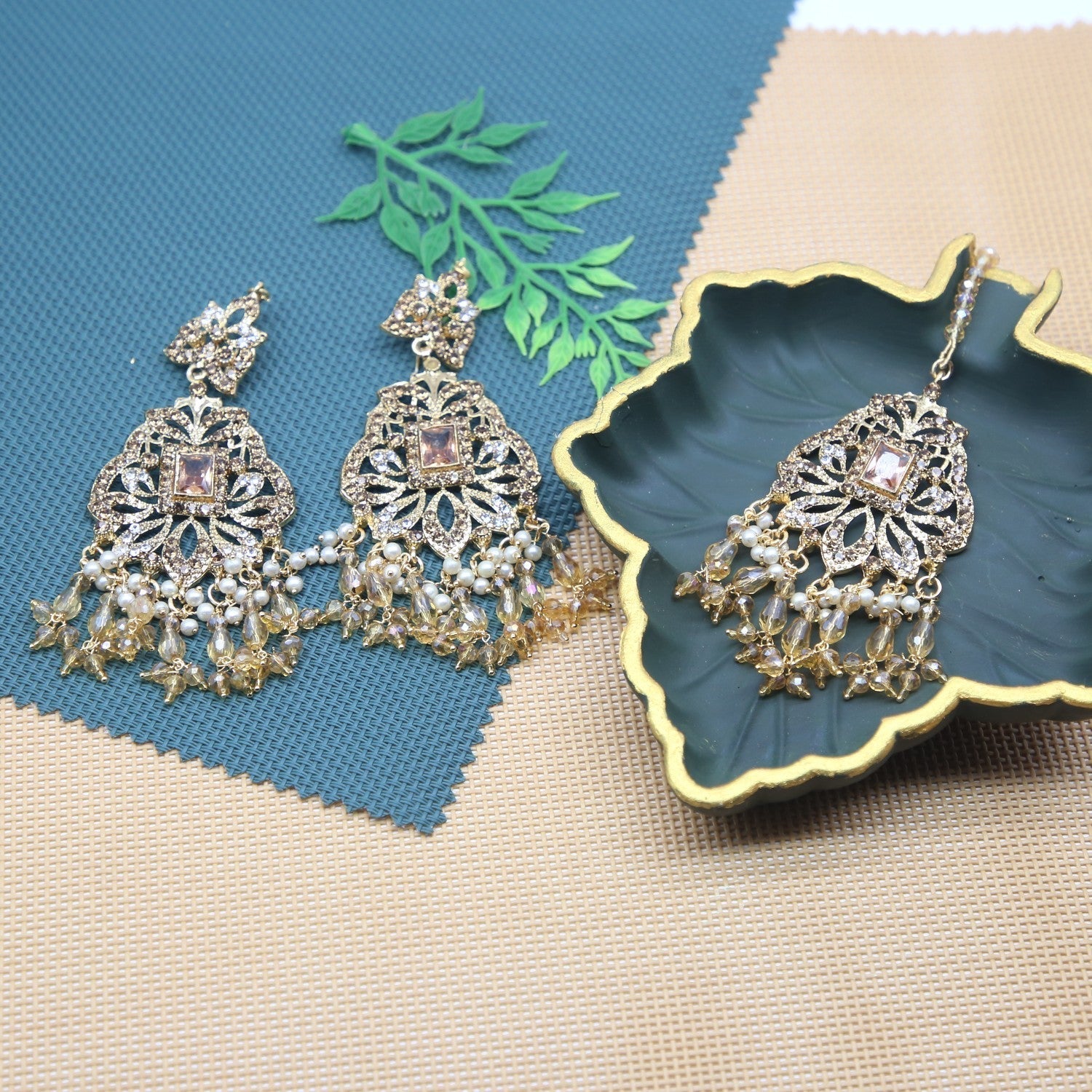 Jewelry Set in Champagne Color by - Trendy Women Jewelry Set TBK6100