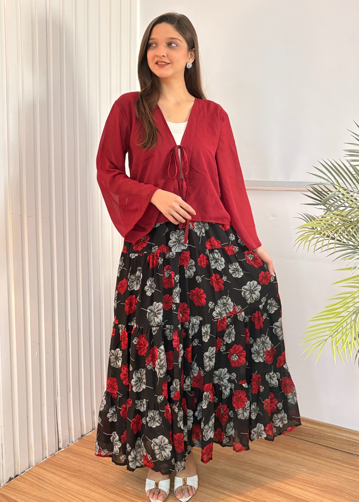 chiffon Skirt in Black