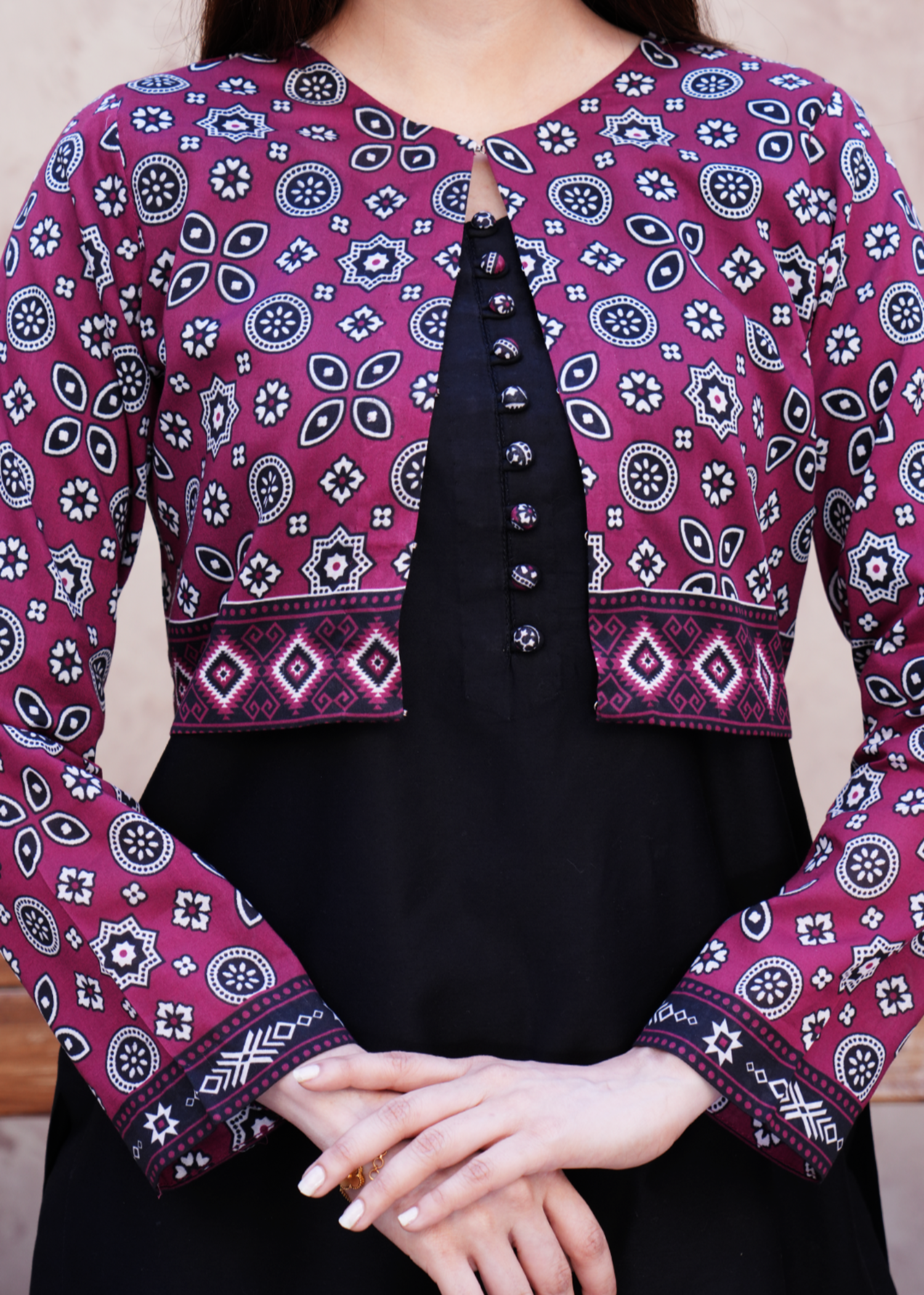 lawn Unstitched in Black, maroon