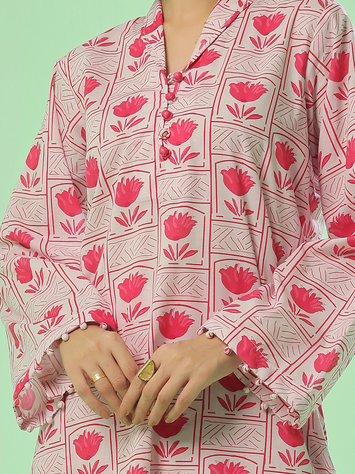 zari lawn Unstitched in Baby pink