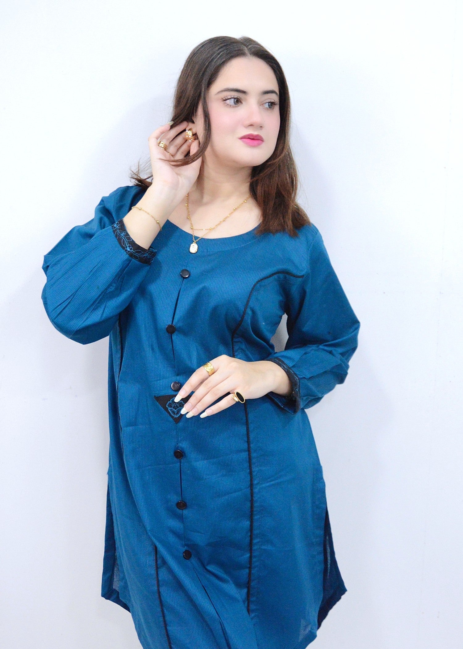 pure cotton Kurta Set in Blue