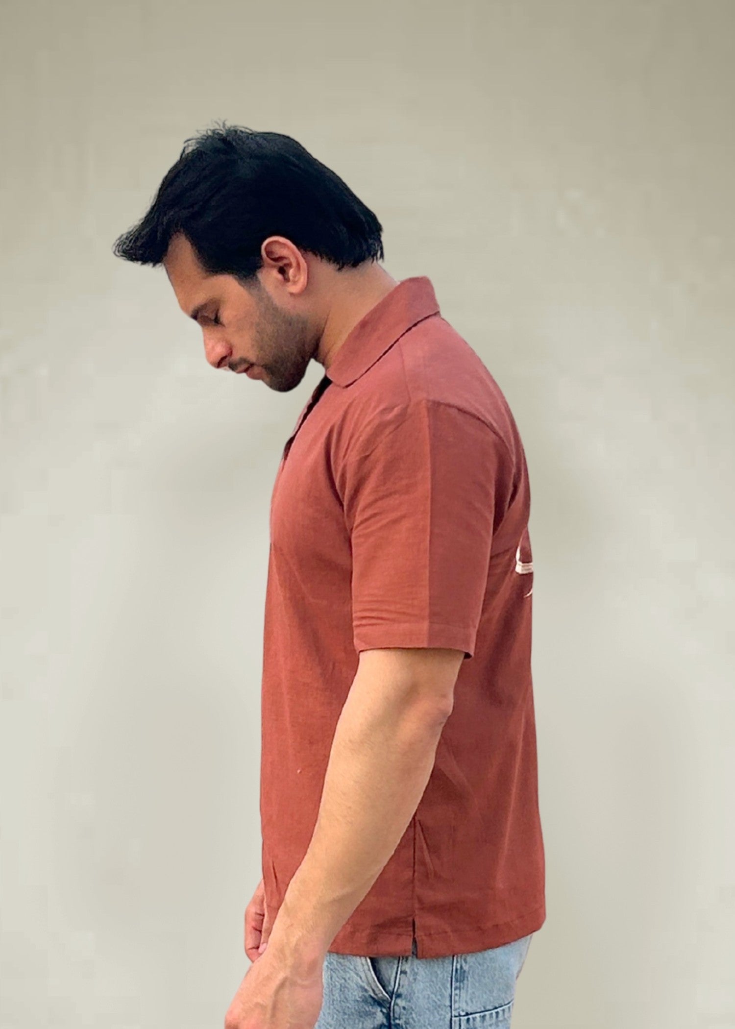 cotton linen Casual Shirt in Hazelwood brown