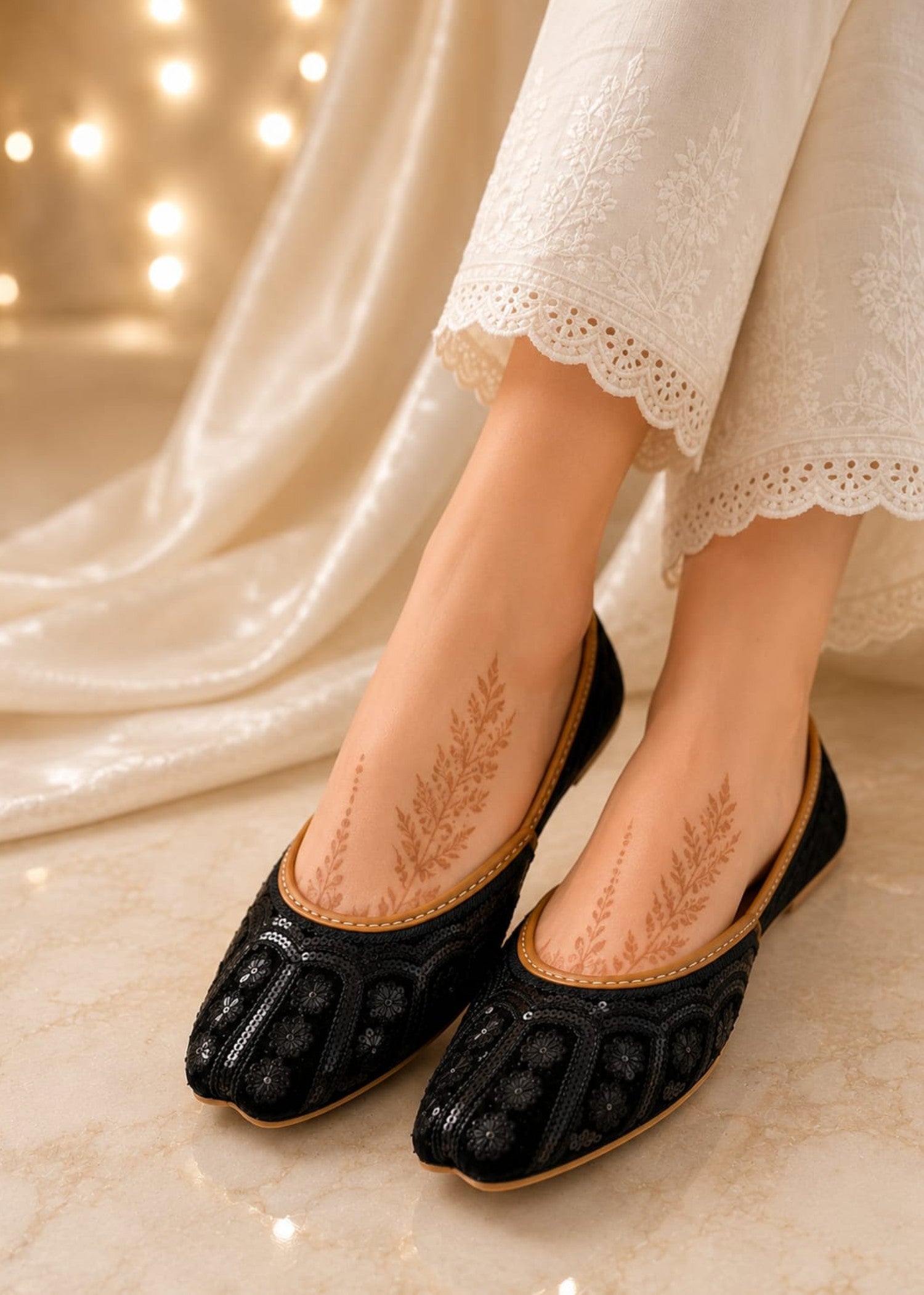 Khussa in Black by - High Quality Women Khussa YYV6219