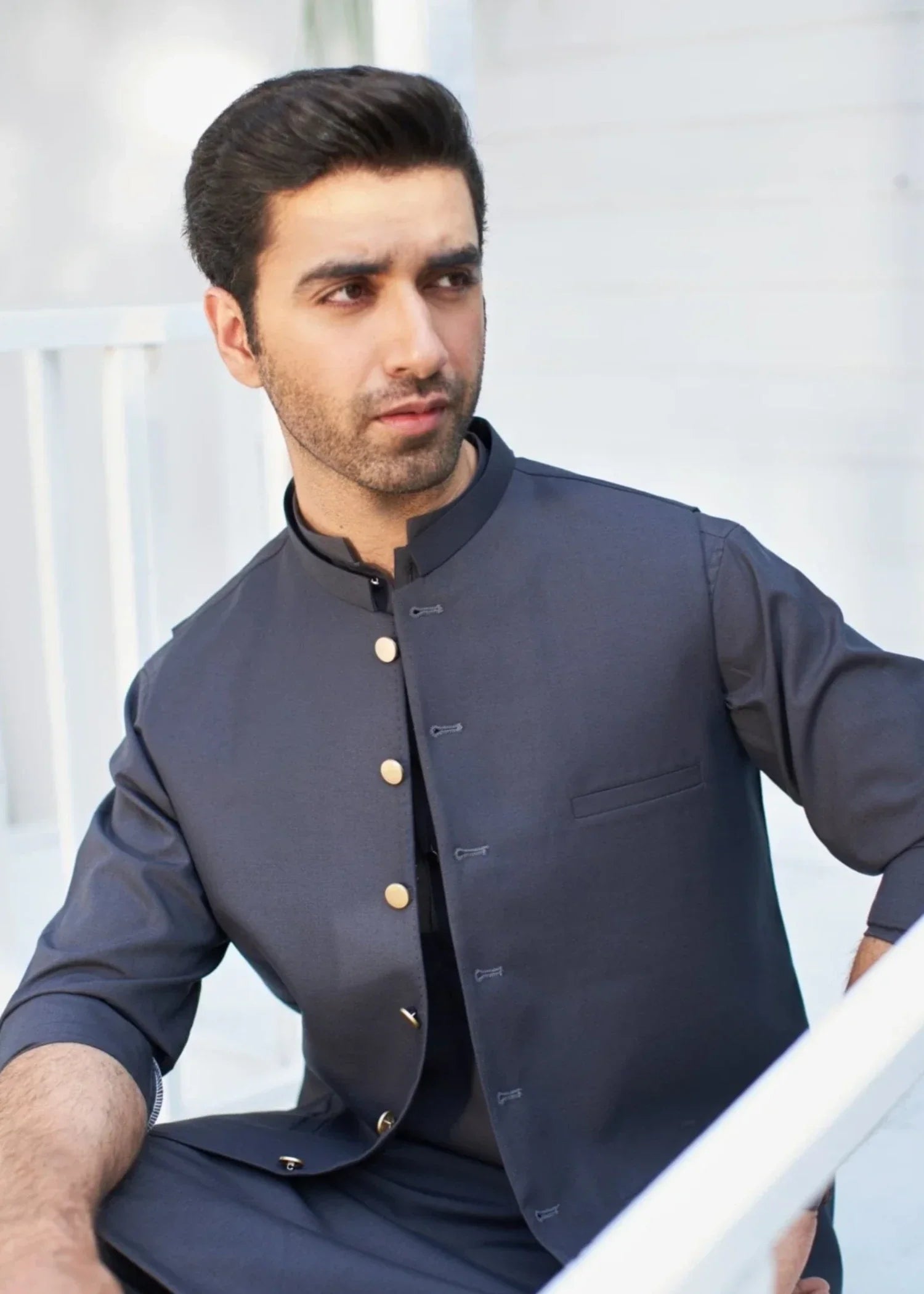 suiting Waistcoat in Slate grey