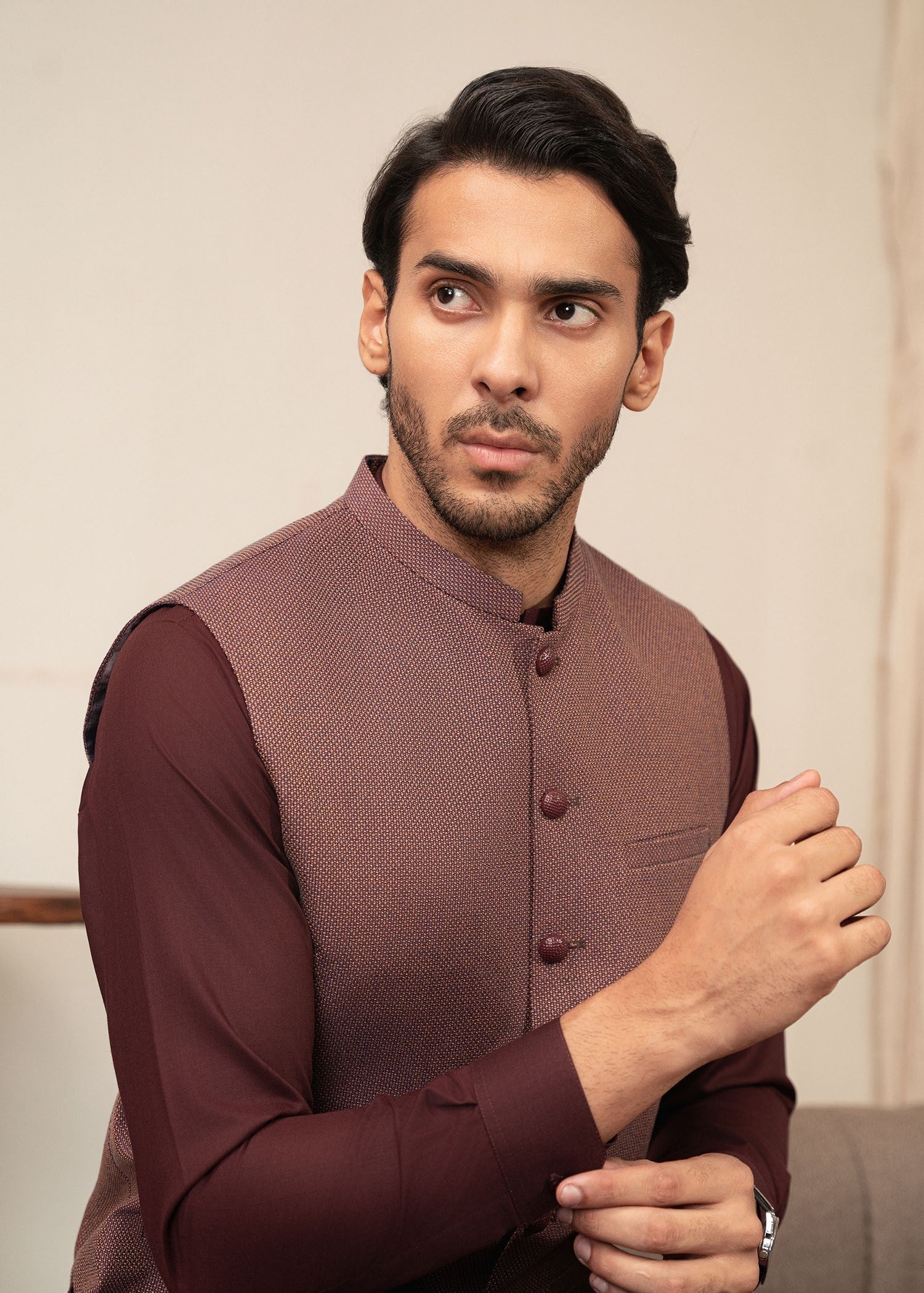 suiting Waistcoat in Pink
