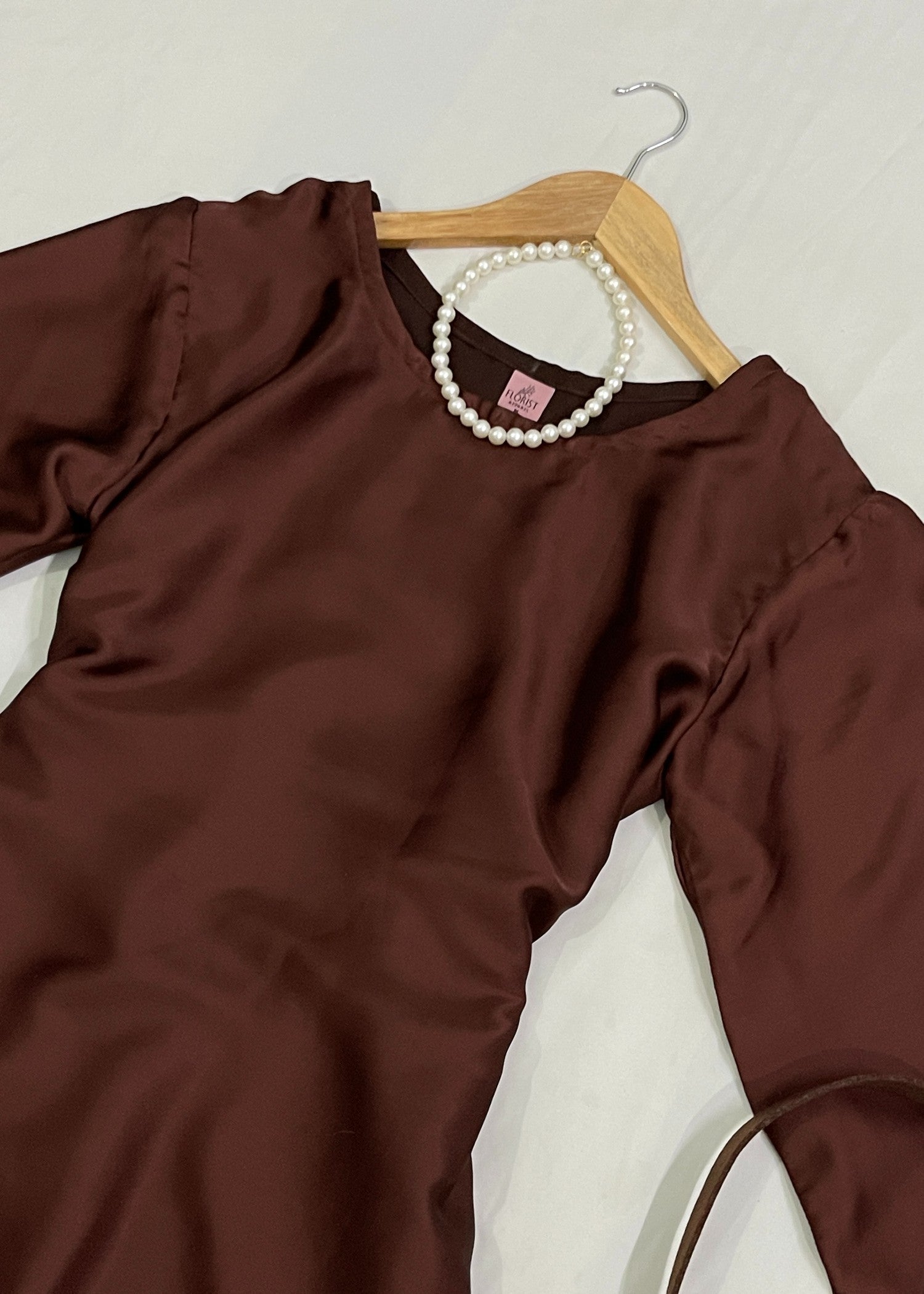 silk Dress in Brown