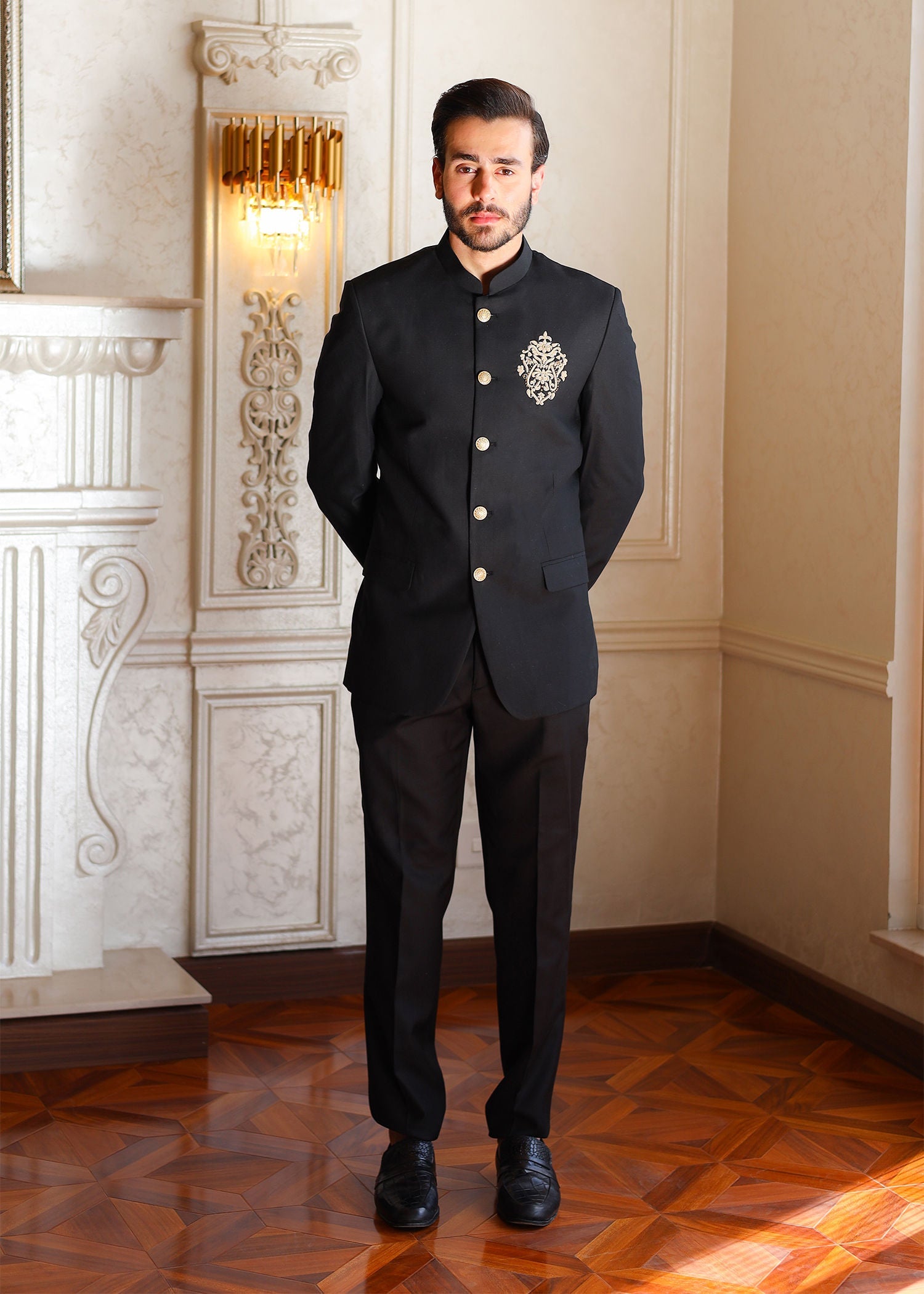 wool viscose Suits in Black