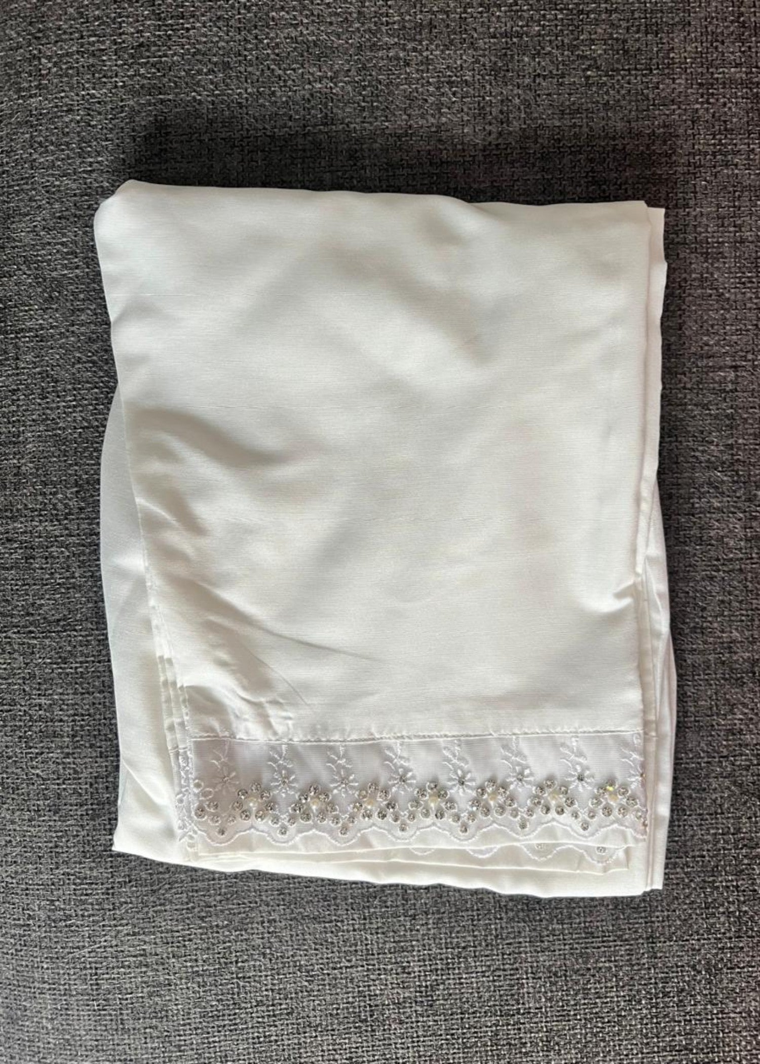 cotton silk Trousers in Eggshell