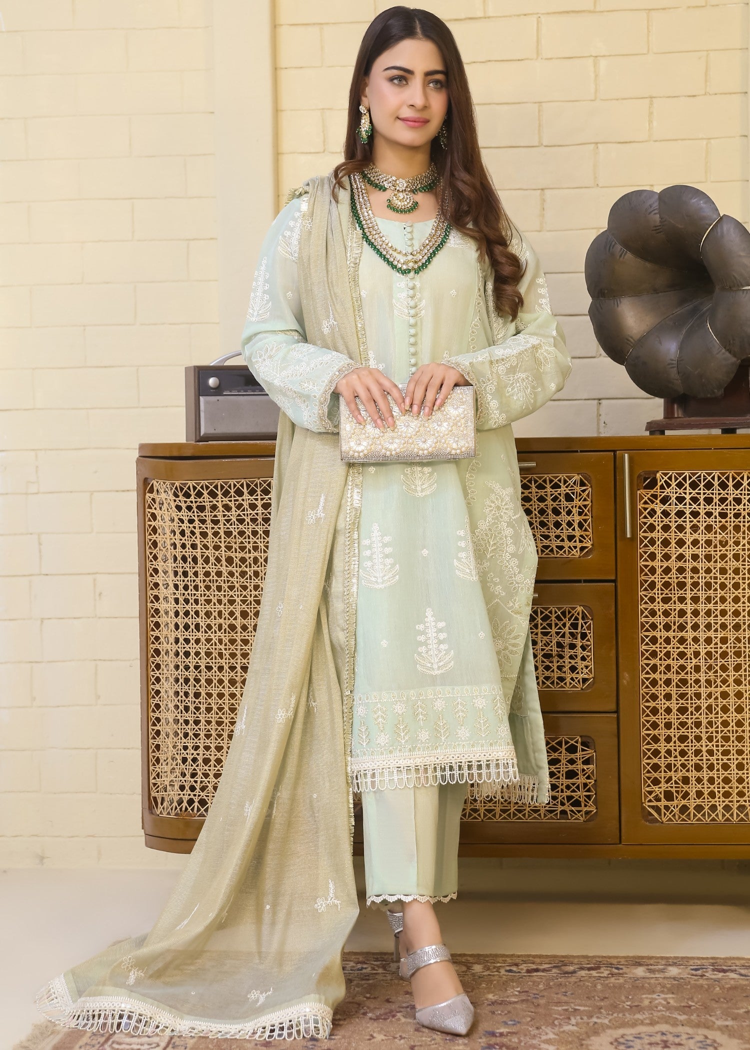 masuri Unstitched in Mint green