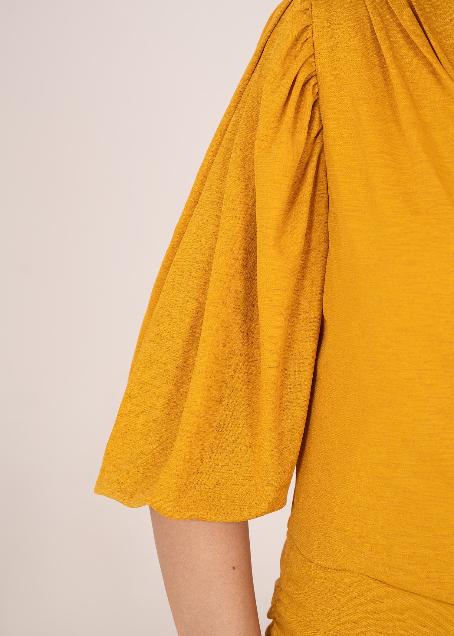 polyester-silk blend Dress in Mustard