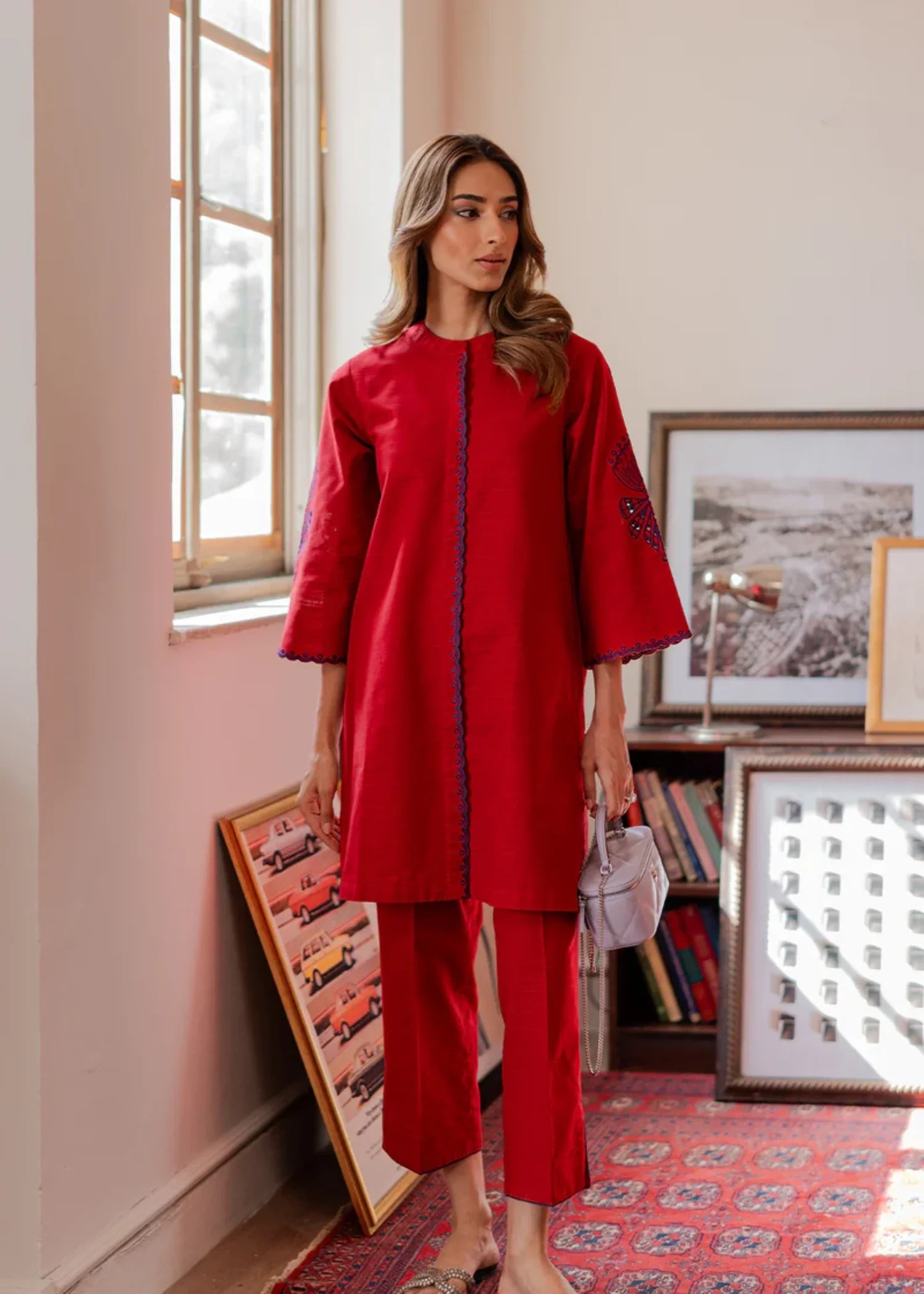 khaddar Co Ord Sets in Red