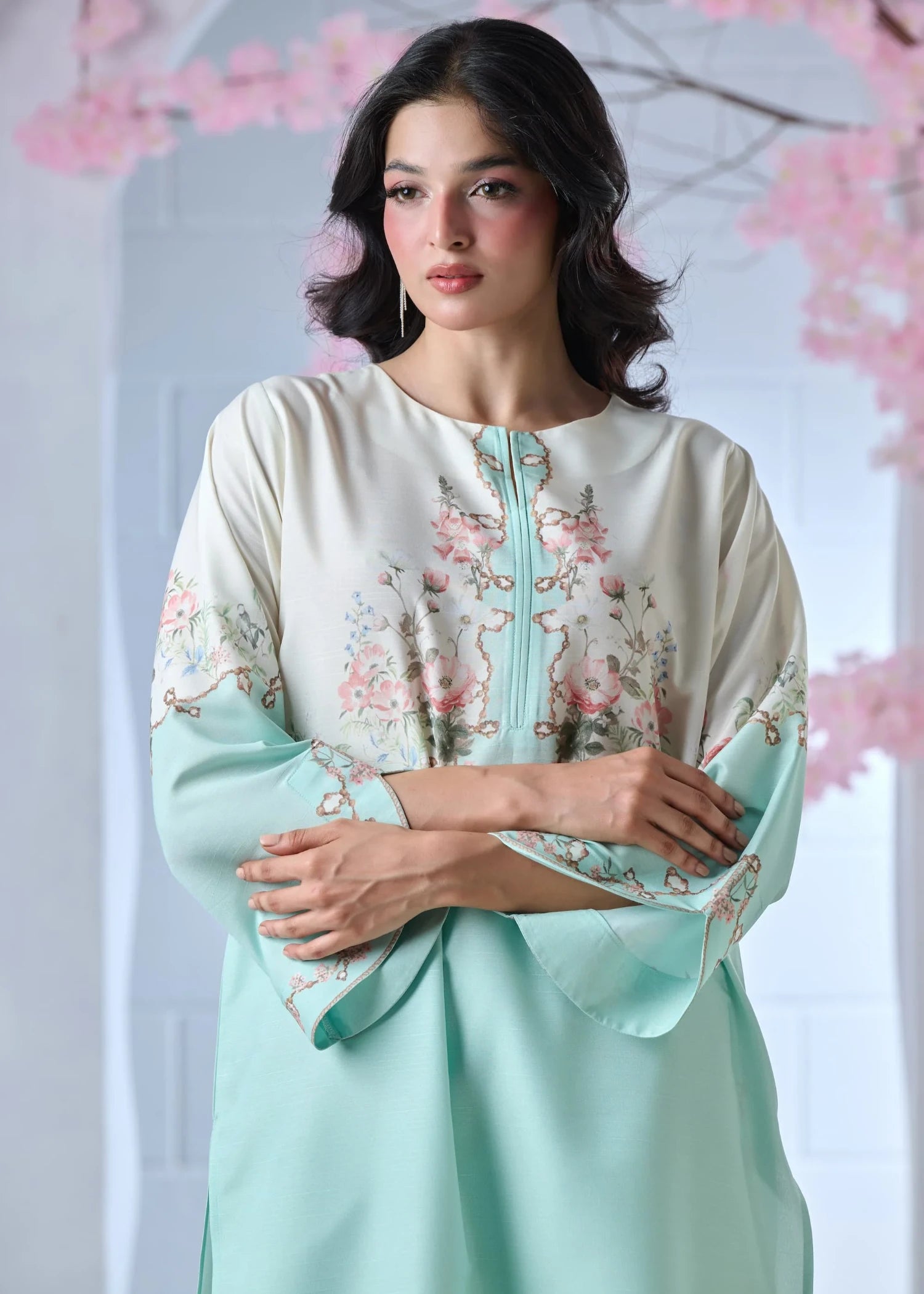 raw silk Co Ord Sets in Aquamarine