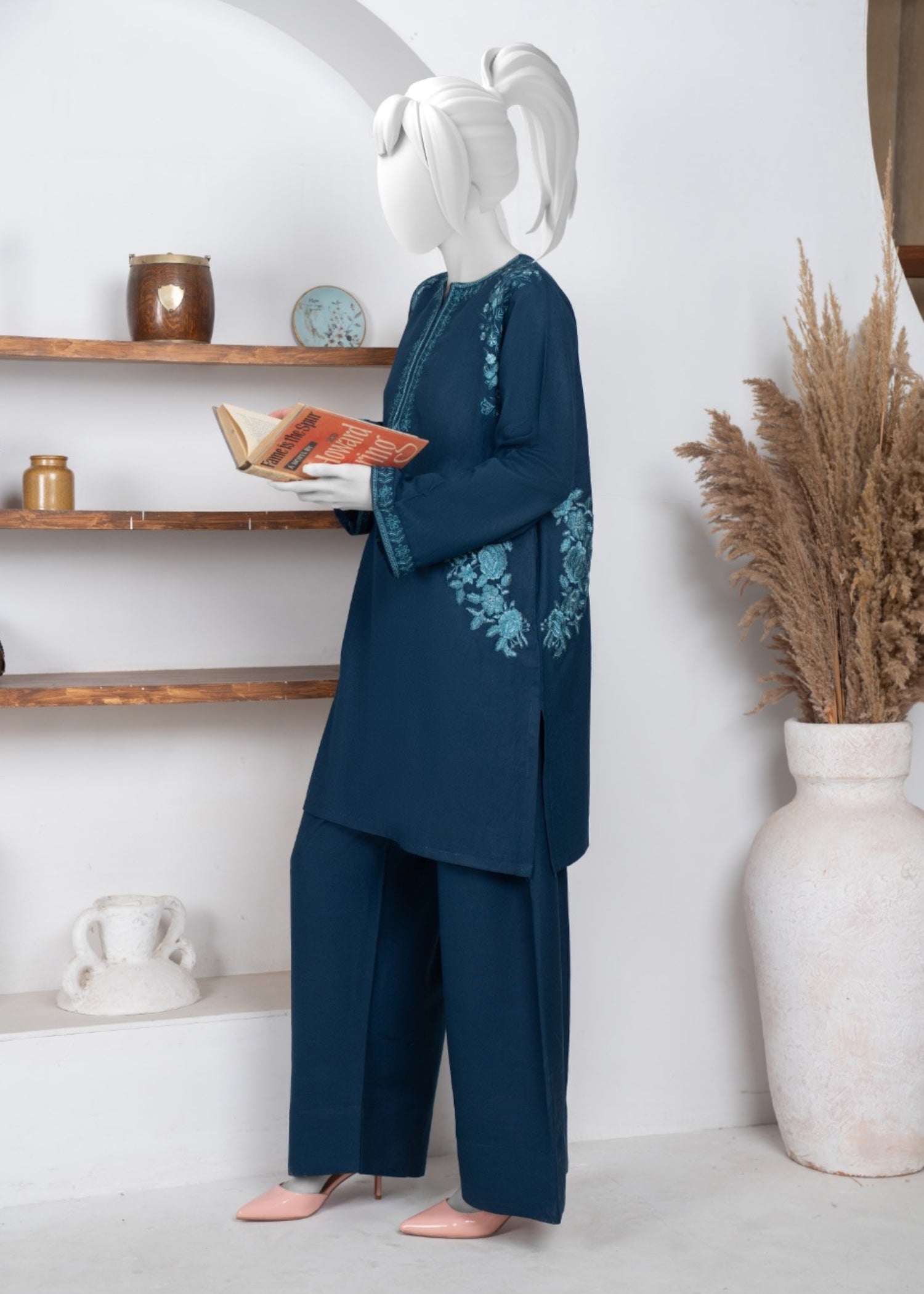 karandi Kurta Set in Teal