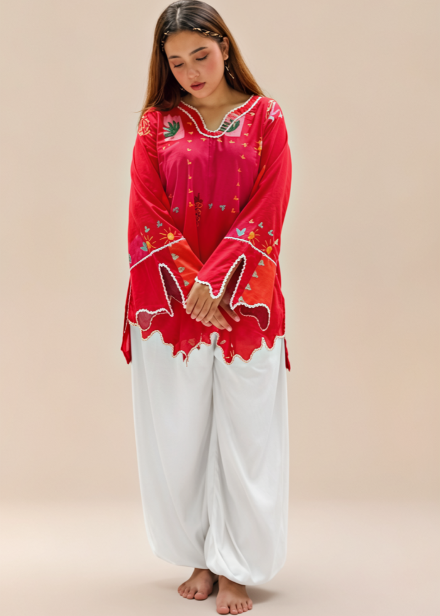 swiss lawn Shalwar in White