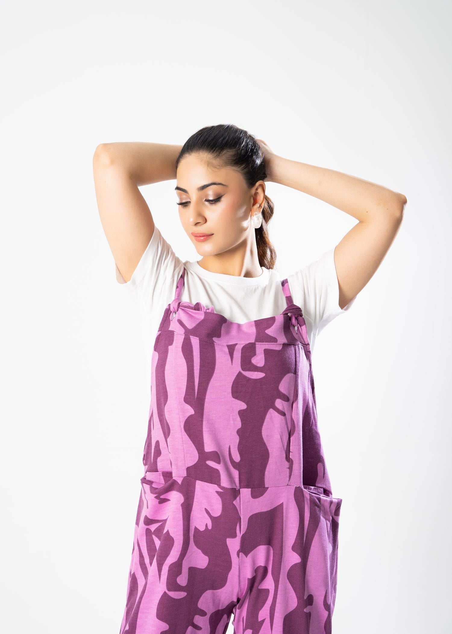 terry Jumpsuit in Shocking pink