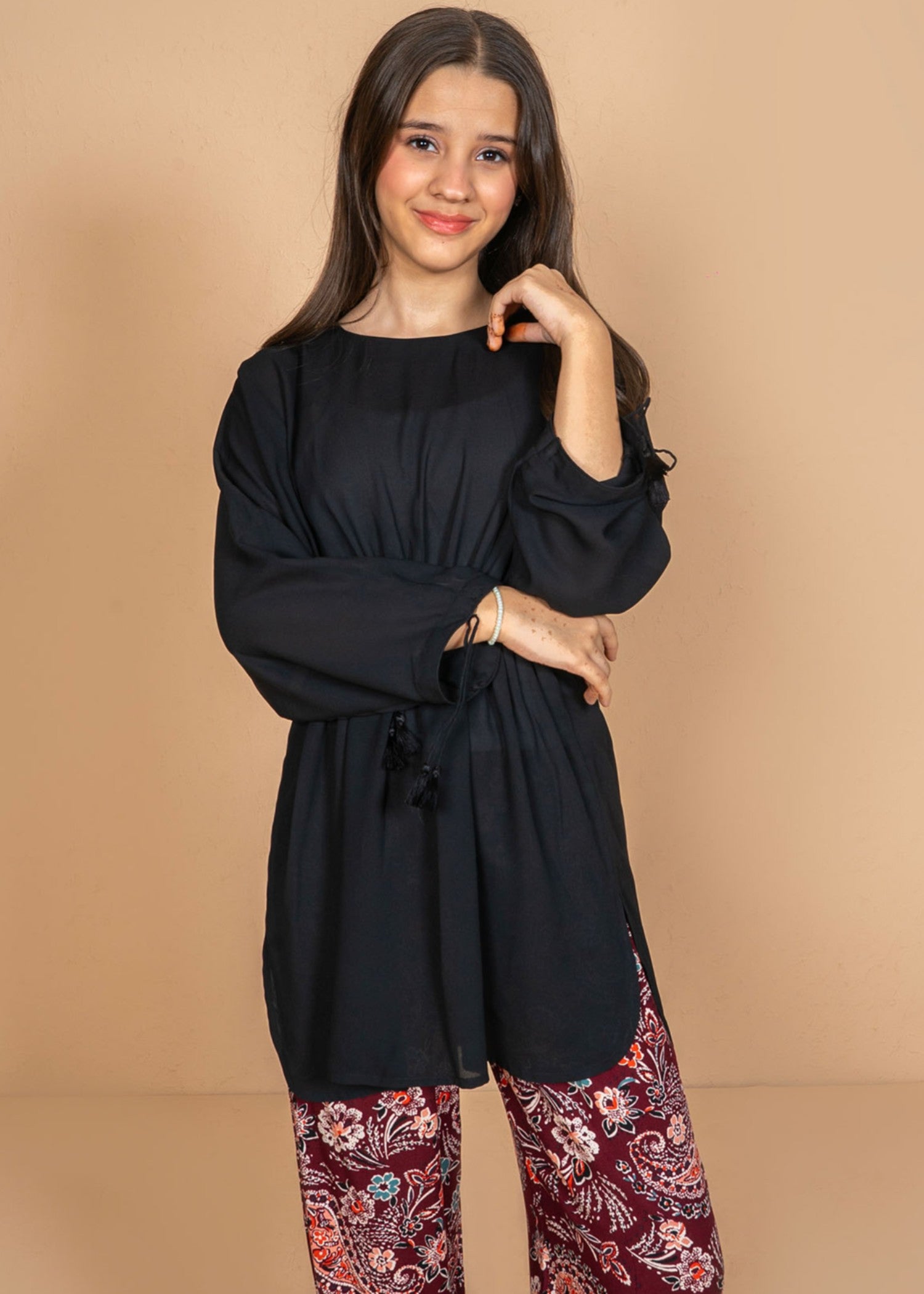 georgette Kurta Set in Black