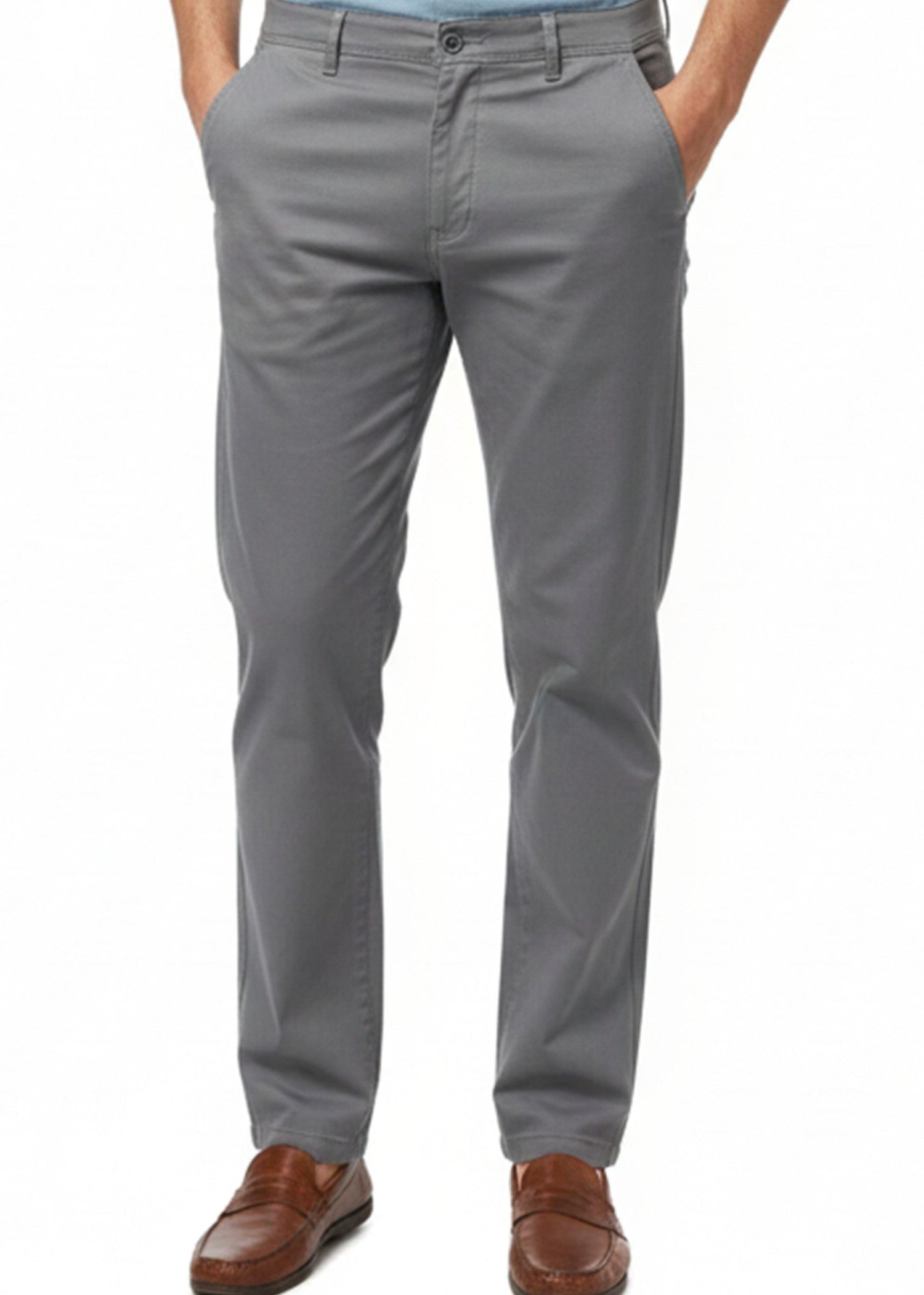 twill cotton Pants in Grey